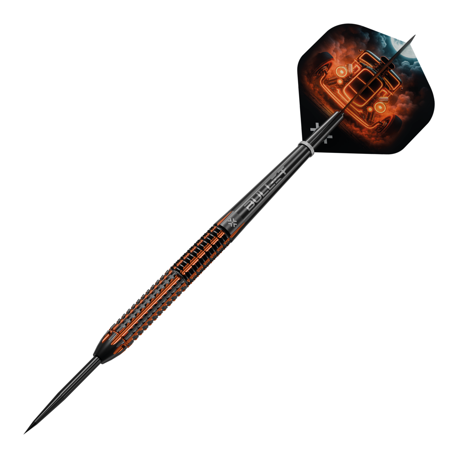 Bullet Hotrod Steeldarts werden abgebildet. Der Fokus liegt auf einem Dartpfeil aus der Produktreihe.