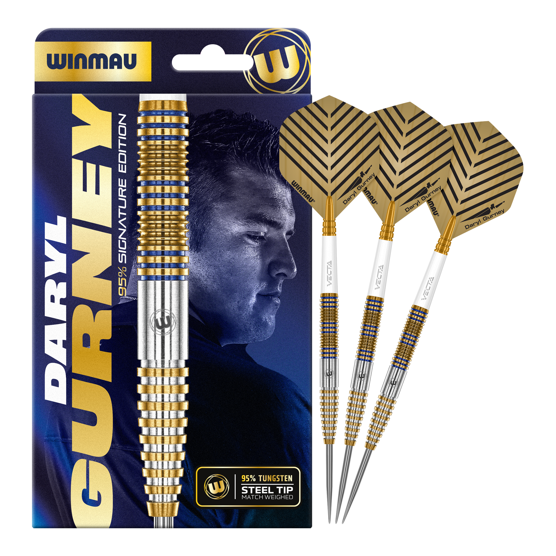 Winmau Daryl Gurney Signature Edition Steeldarts - 23g Abgebildet ist das Set Winmau Daryl Gurney Signature Edition Steeldarts - 23g. Die Pfeile zeichnen sich durch ihre hochwertige Verarbeitung aus.