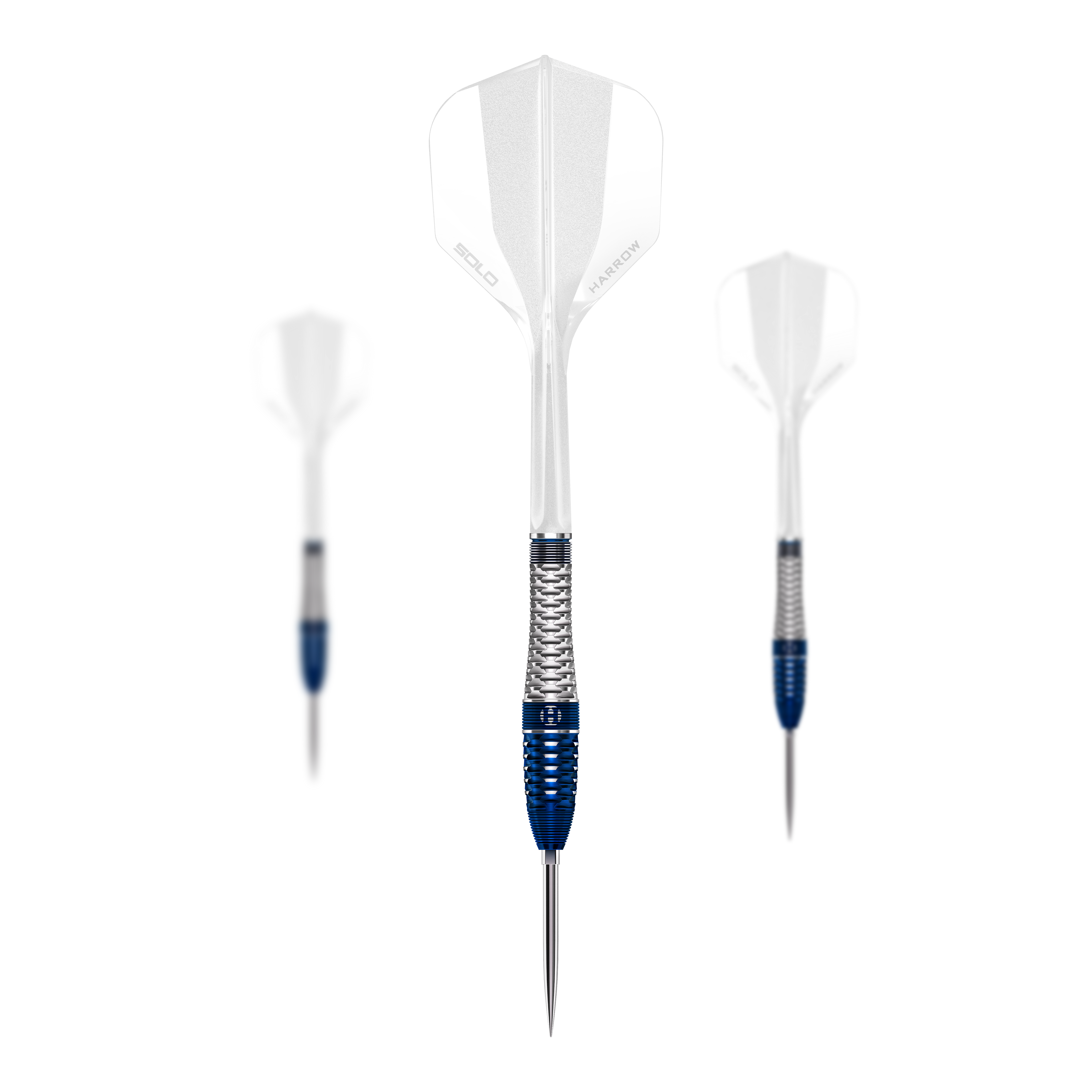 Auf dem Bild sind Harrows GEO Bomb Quick Point Steeldarts zu sehen. Sie stehen für Präzision und Qualität im Dartsport.