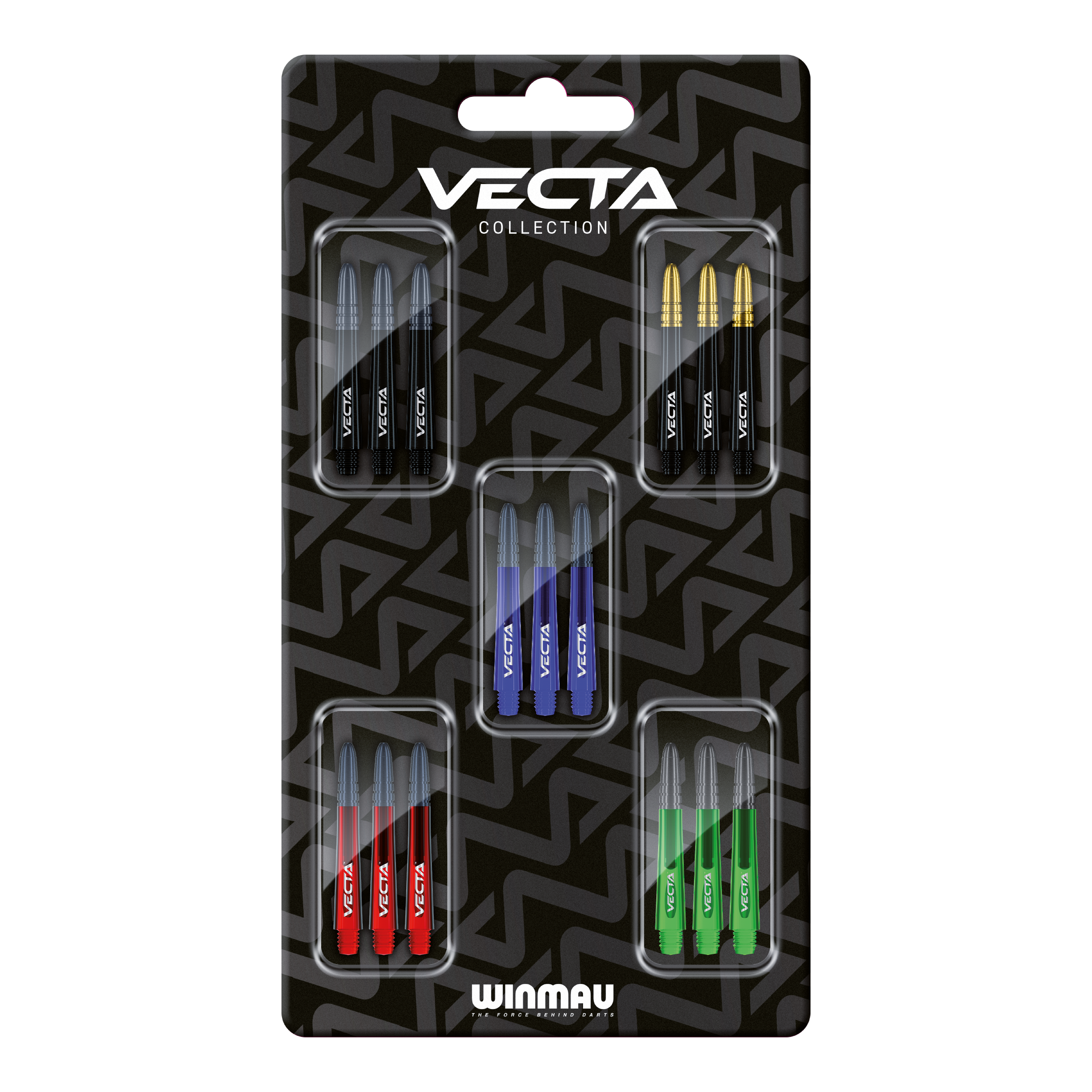 Winmau Vecta Shaft Collection Abgebildet ist die Winmau Vecta Shaft Collection. Diese Produkte sind hochwertige Dartschäfte.