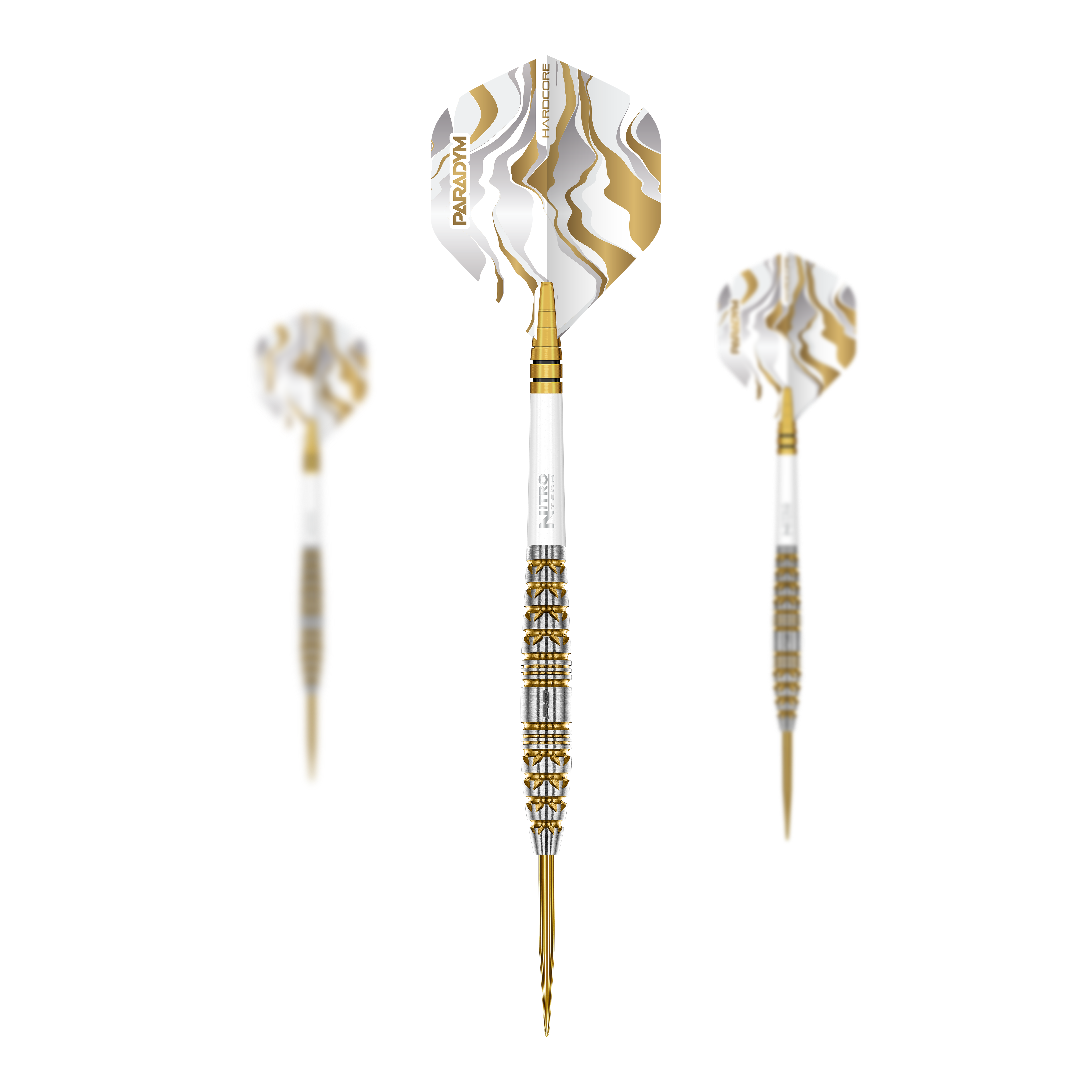 Red Dragon Paradym Gold Torpedo Steel Darts Zu sehen ist das Set der Red Dragon Paradym Gold Torpedo Steeldarts. Dieses Produkt besteht aus mehreren hochwertigen goldenen Steeldarts.