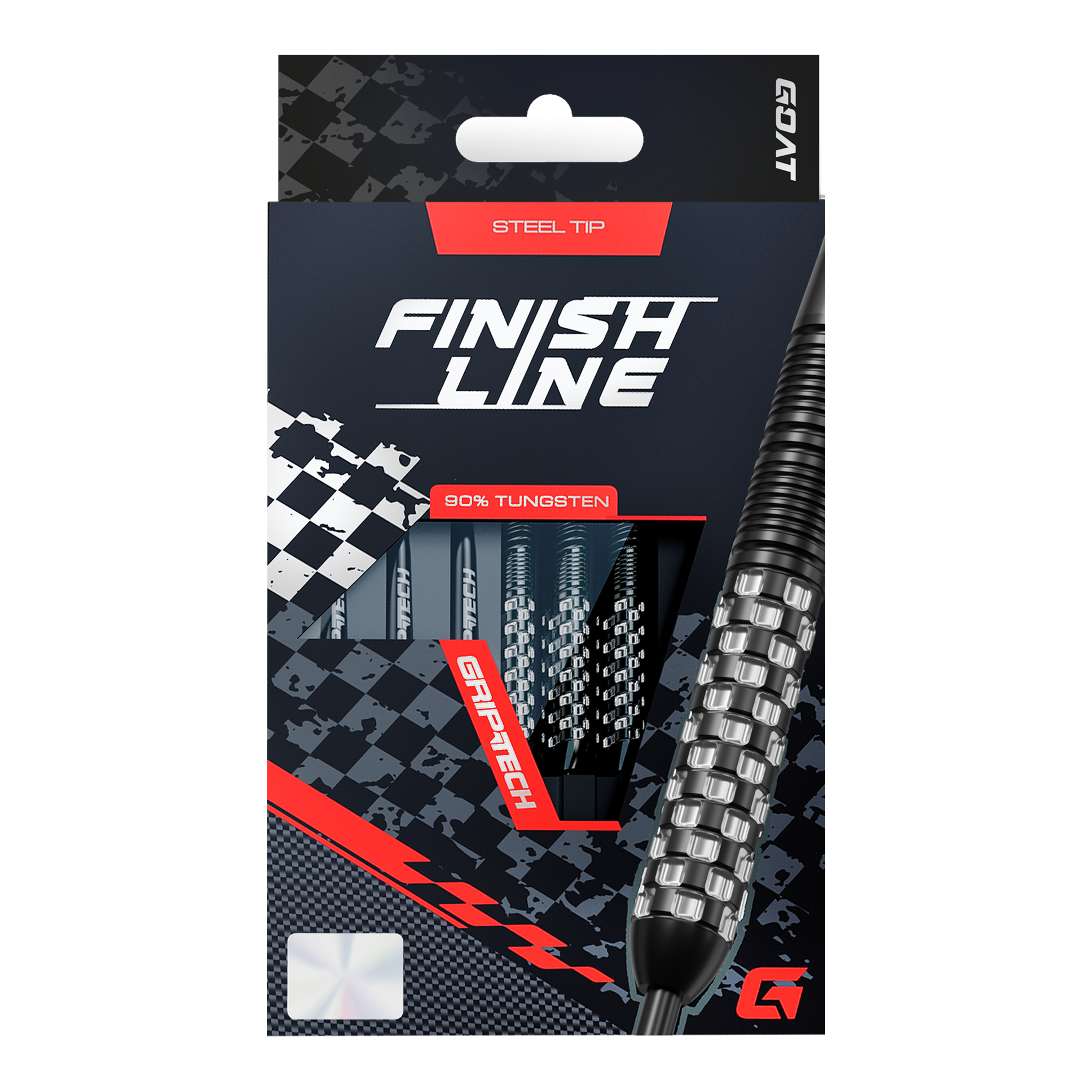 GOAT Finish Line Steel Darts Gezeigt werden GOAT Finish Line Tungsten Steeldarts. Die Darts bieten präzise Kontrolle und eine gute Balance.