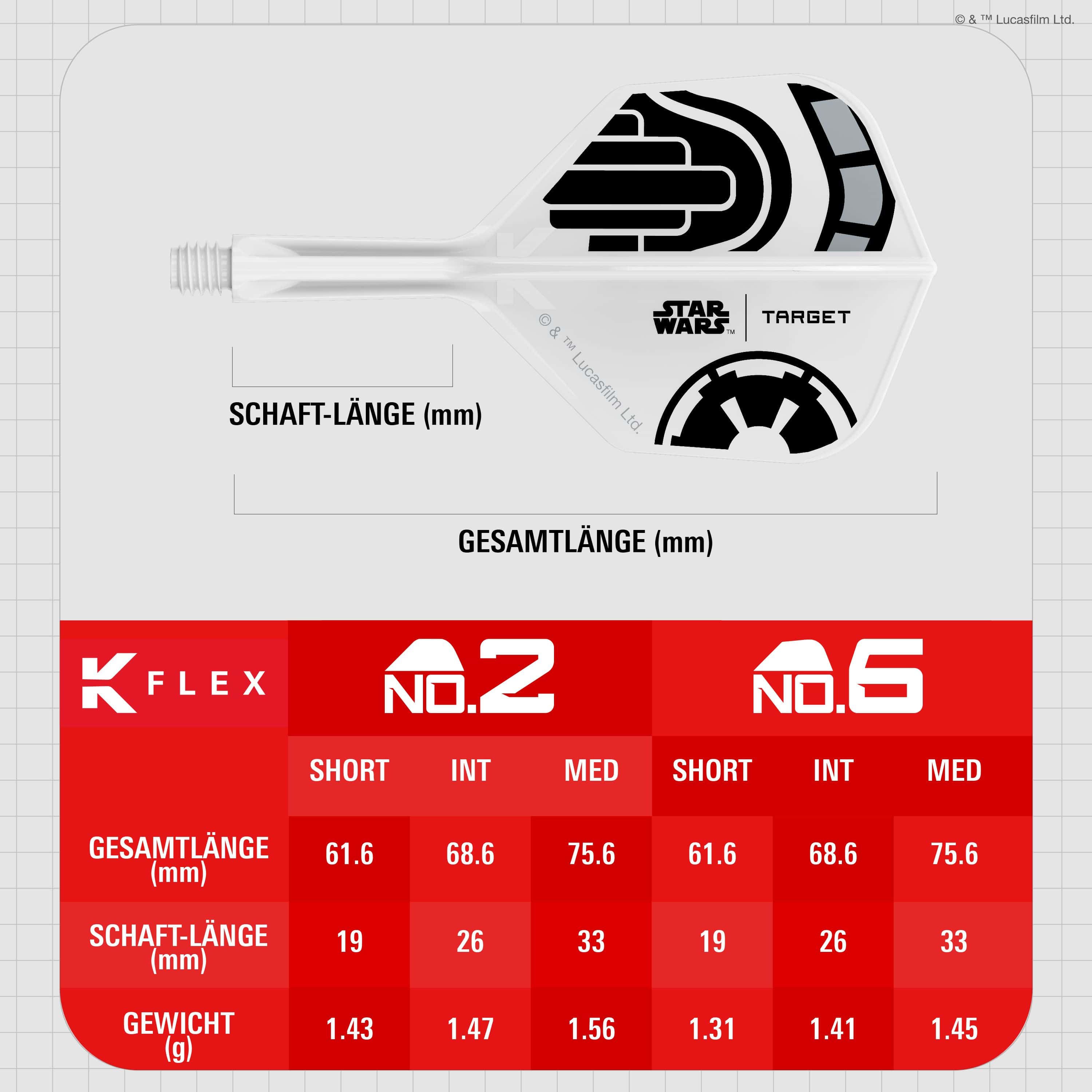 Target Star Wars K-Flex Stormtrooper No2 Standard Flights Target Star Wars K-Flex Stormtrooper No6 Flights Hochwertige Dart-Flights mit Stormtrooper-Design. Perfekt für Star Wars Fans und Dartsportler.