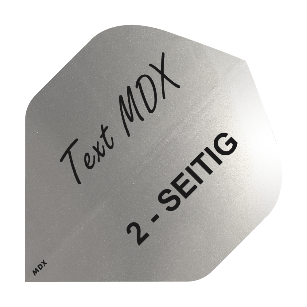 10 Satz Bedruckte Metallic Flights 2-Seitig - Wunschtext - MDX Standard