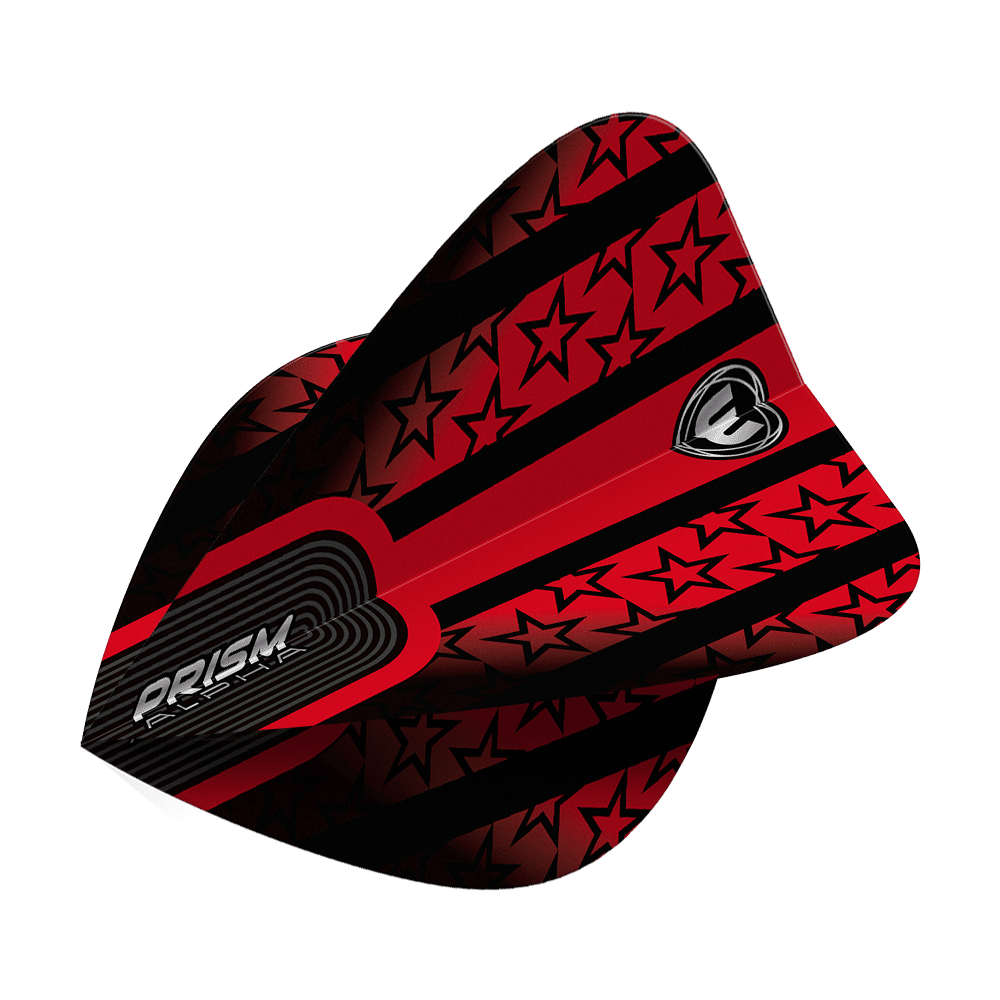 Winmau Alpha Red Black Stars Kite Flights