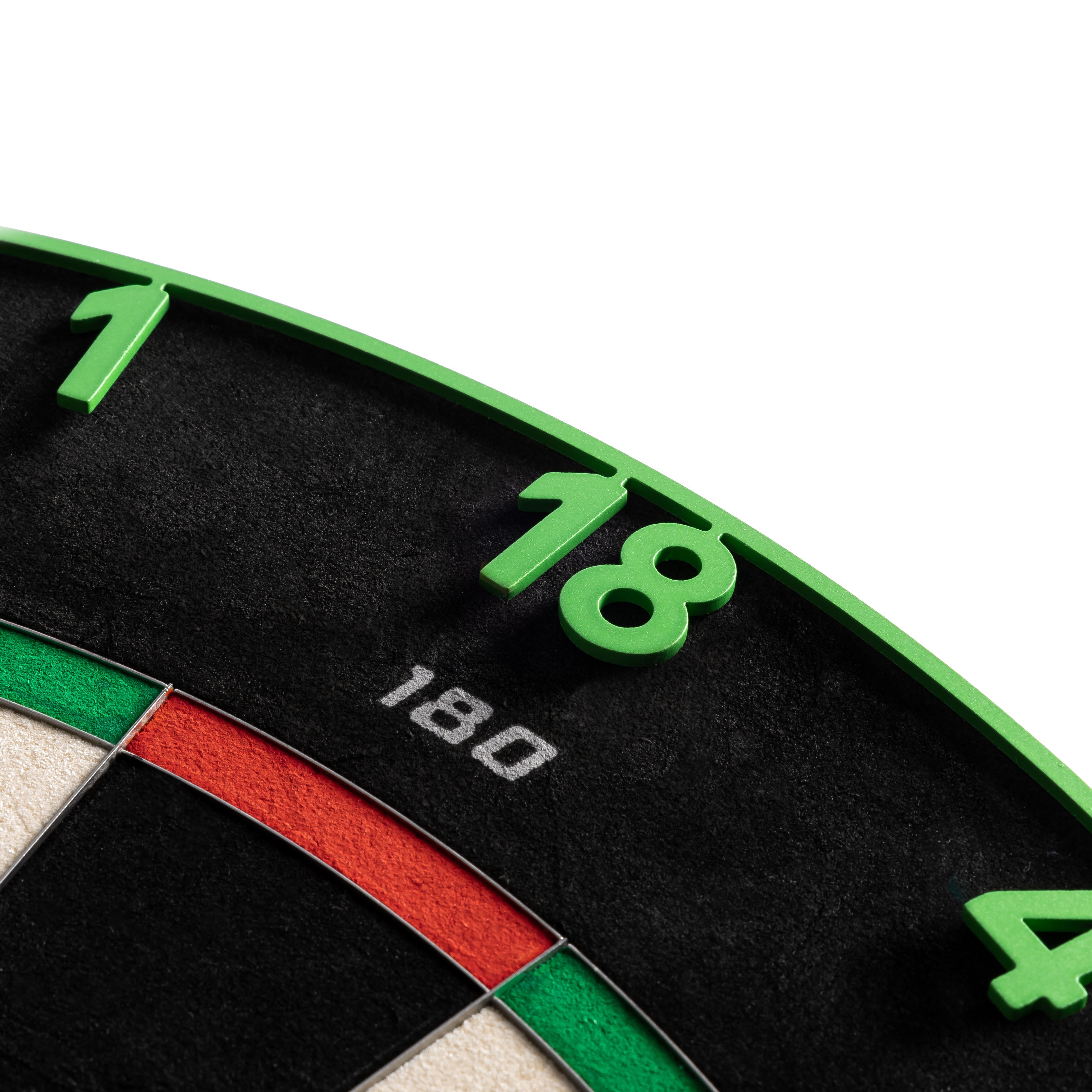 Precise 180 Endorphine Steel Dartboard with Numbered Ring - Emerald Green Das Bild zeigt das Precise 180 Endorphine Steeldartboard mit Nummernring in Emerald Green. Die Abbildung stellt das Produkt in einer klaren Ansicht dar.