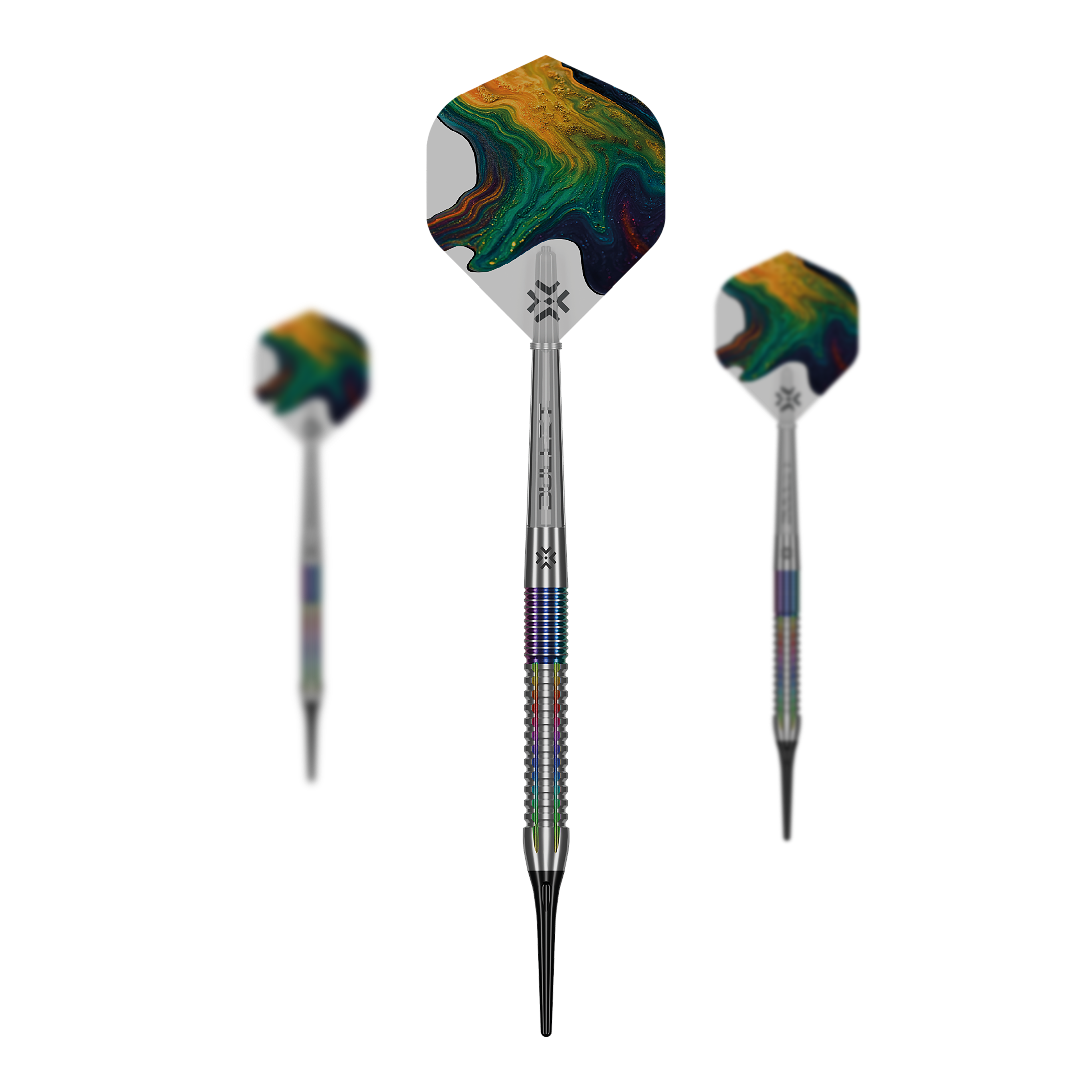 Dies ist ein Bild der Bullet Diesel V2 20g Soft Darts. Diese Softdarts sind speziell für elektronische Dartautomaten gedacht.