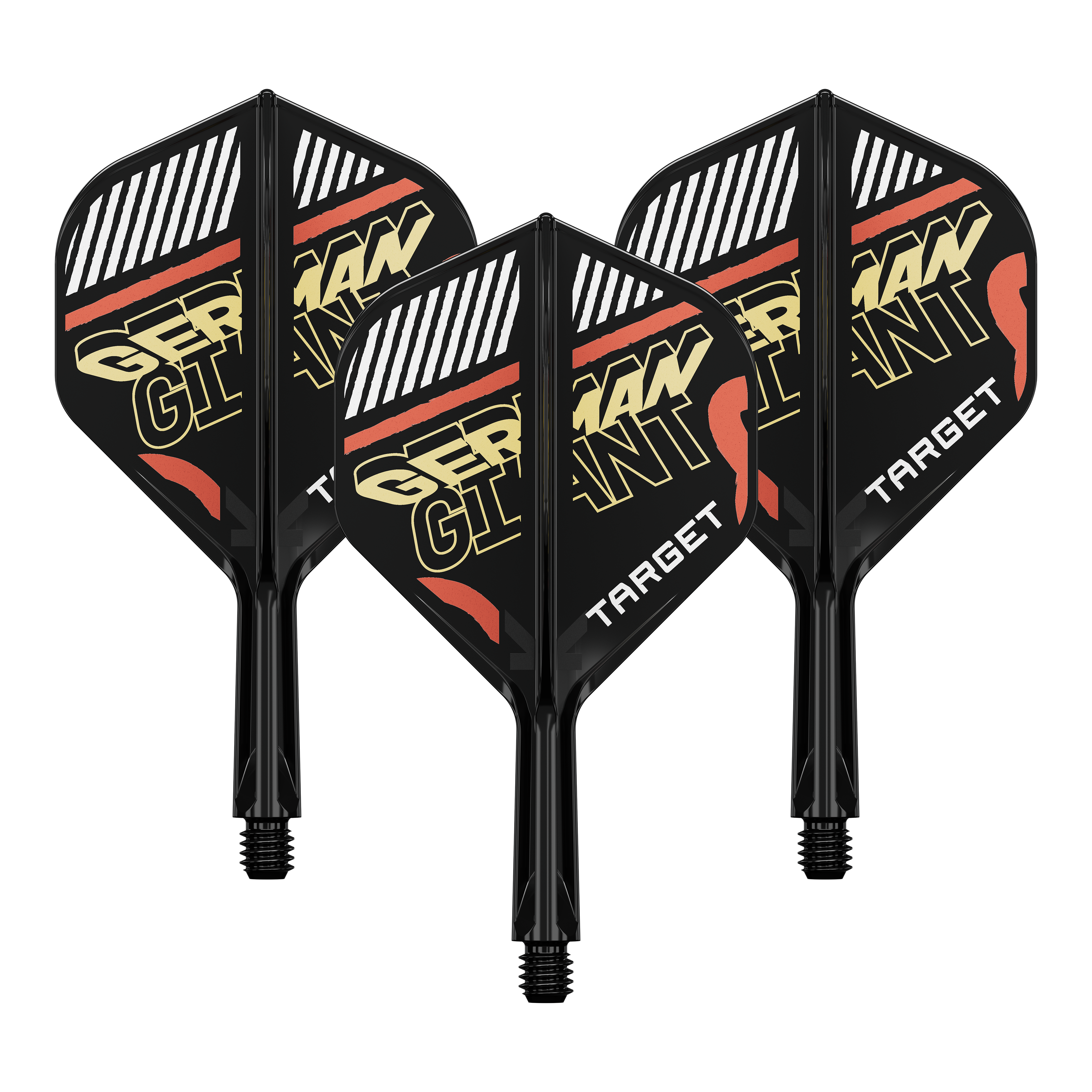 Das Bild zeigt ein Flight-Shaft-System für Darts. Es handelt sich um ein Zubehör für professionelle Dartspieler.