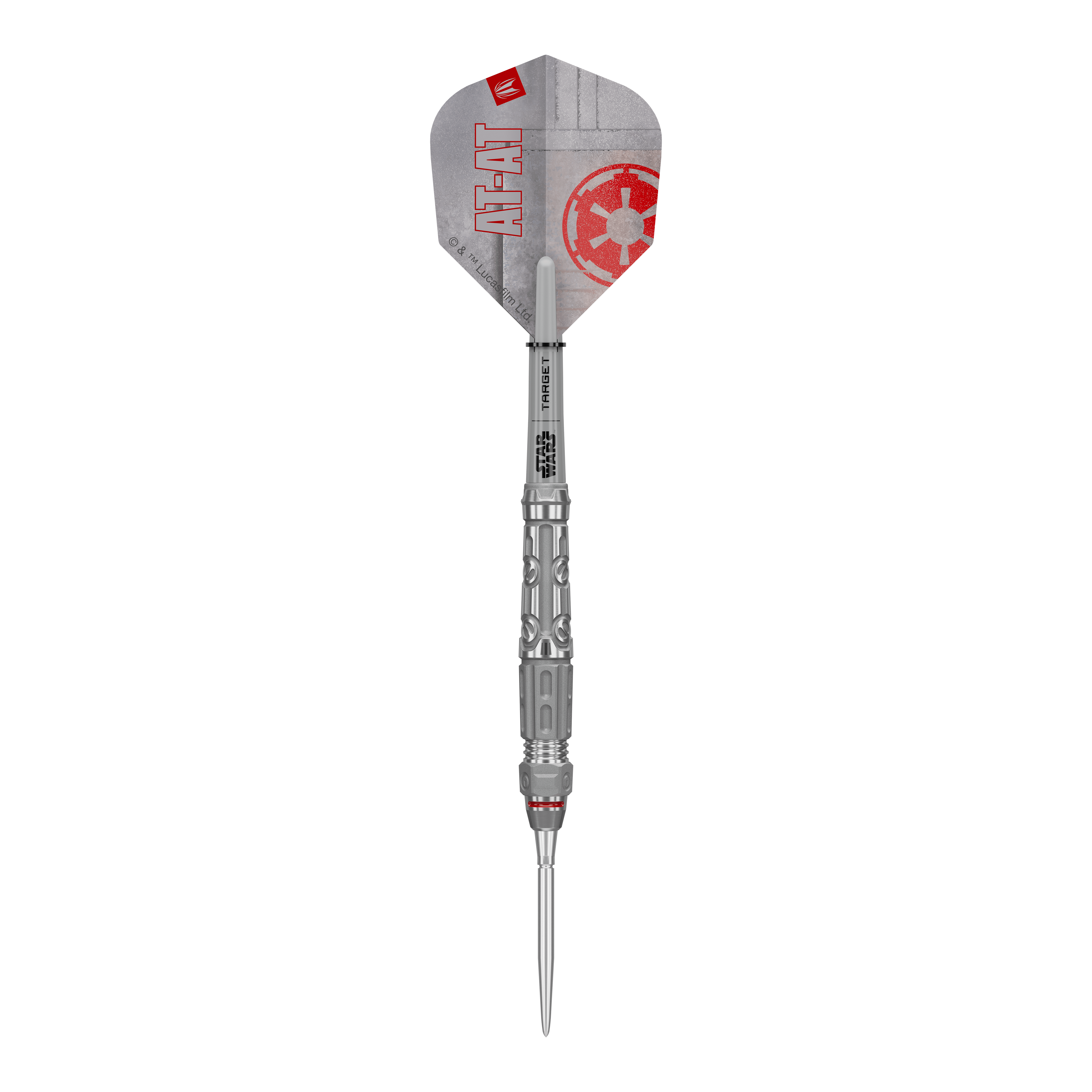 Target Star Wars AT-AT Swiss Point steel darts Hier sehen Sie die Target Star Wars AT-AT Swiss Point Steeldarts. Die Abbildung stellt das Design und die Form der Dartpfeile dar.