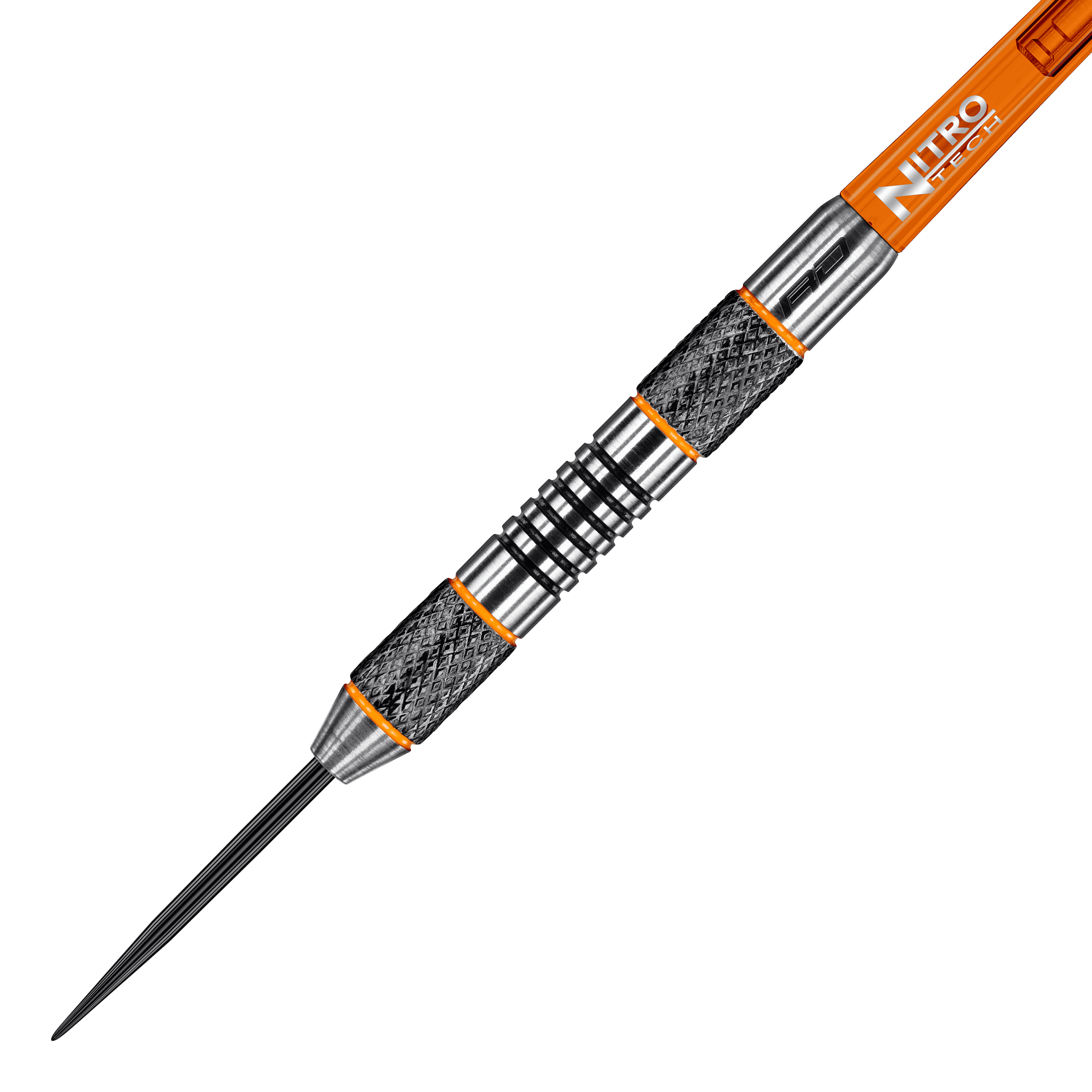 Red Dragon Amberjack 5 steel darts - 24g Dies ist ein Red Dragon Amberjack 5 Steeldart mit einem Gewicht von 24 Gramm. Der Dart hat ein silbernes und schwarzes Design mit orangenen Akzenten und einem Nitro Tech Schaft.