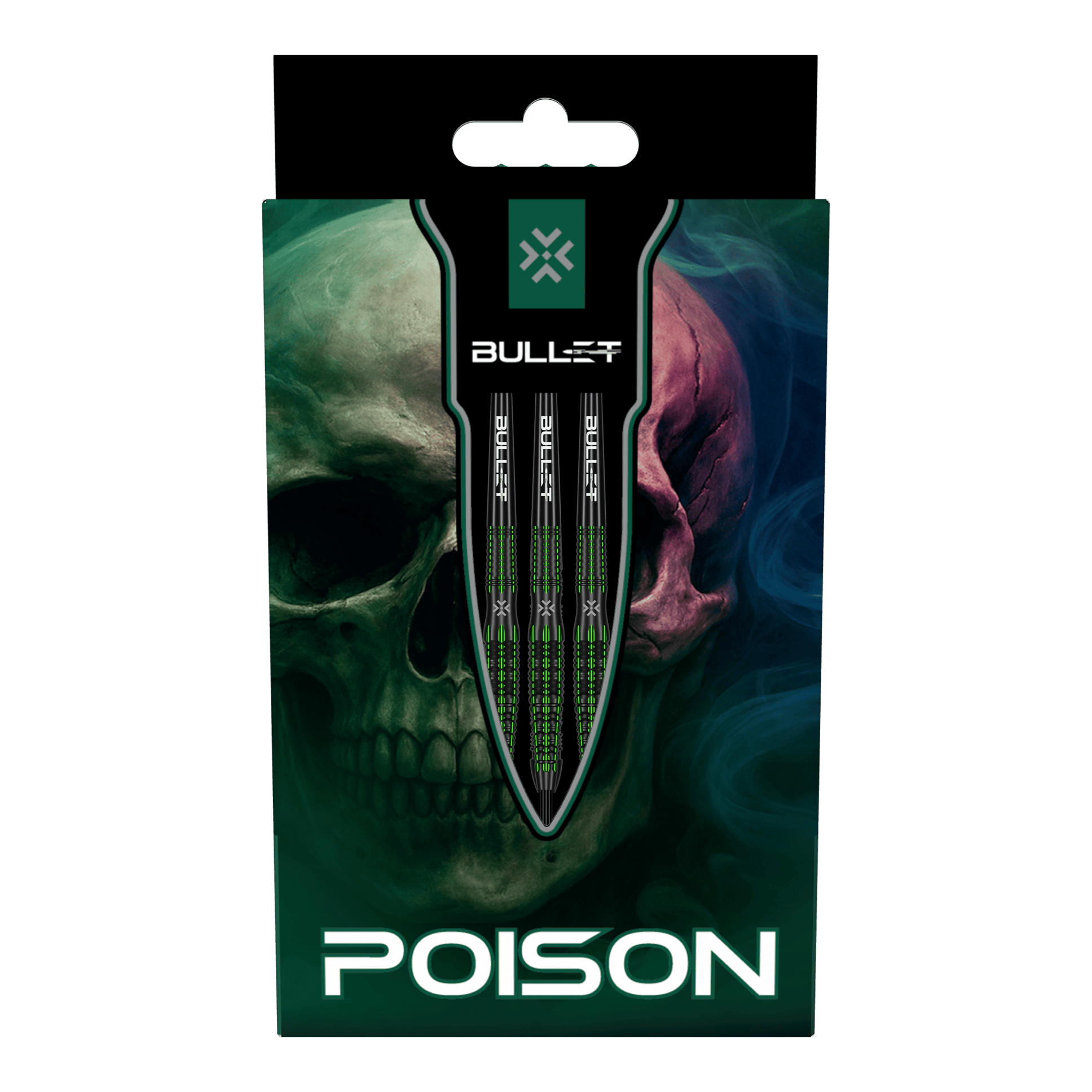 Bullet Poison steel darts Das Bild zeigt die Bullet Poison Steeldarts. Diese Steeldarts sind für präzises Dartspiel entwickelt.