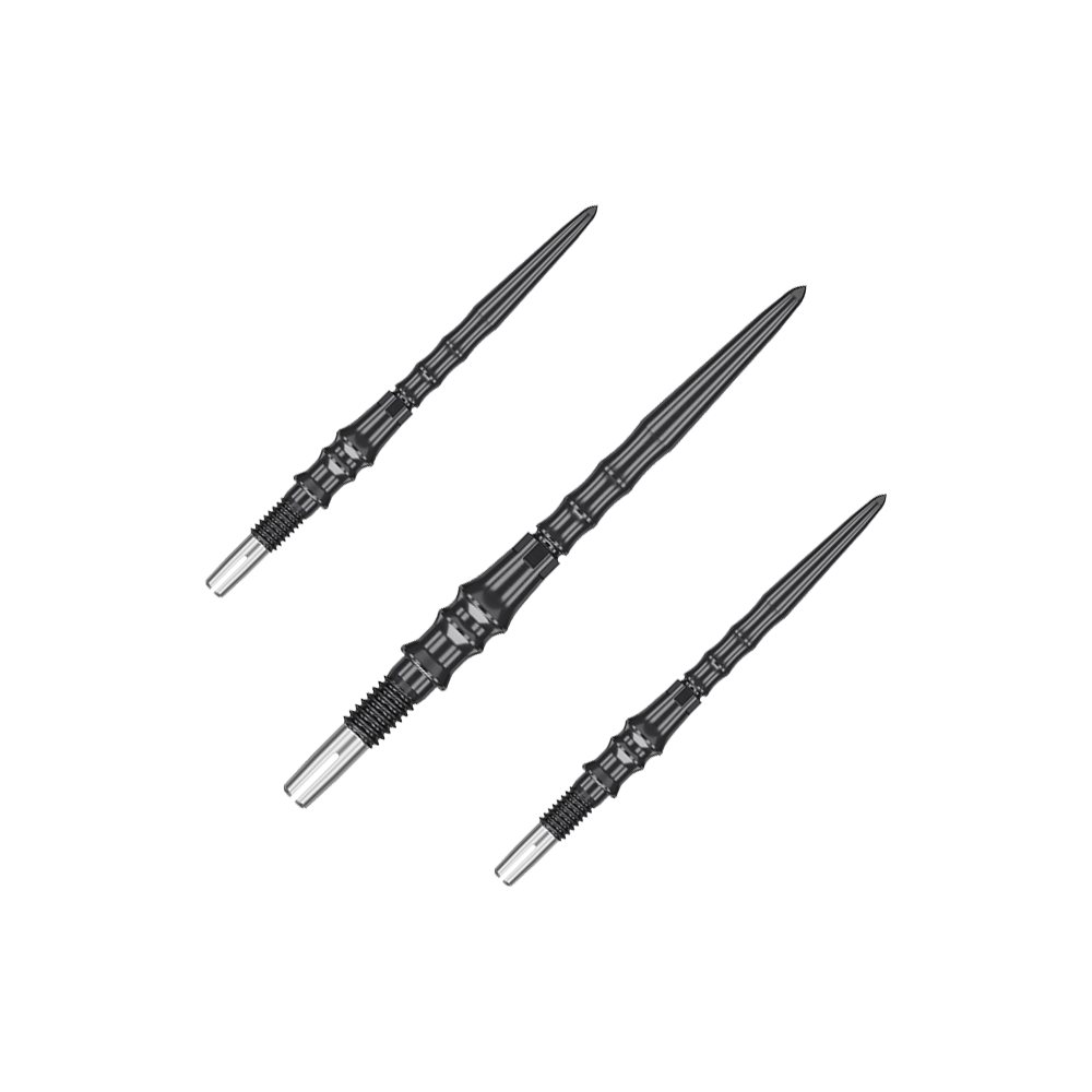 Das Bild zeigt das Produkt '340373_Target_Japan_Premium_SwissPoint_Steeldartspitzen_Schwarz_30mm_1Set'. Es handelt sich vermutlich um ein Set schwarzer SwissPoint Steeldartspitzen aus Japan mit 30mm Länge.