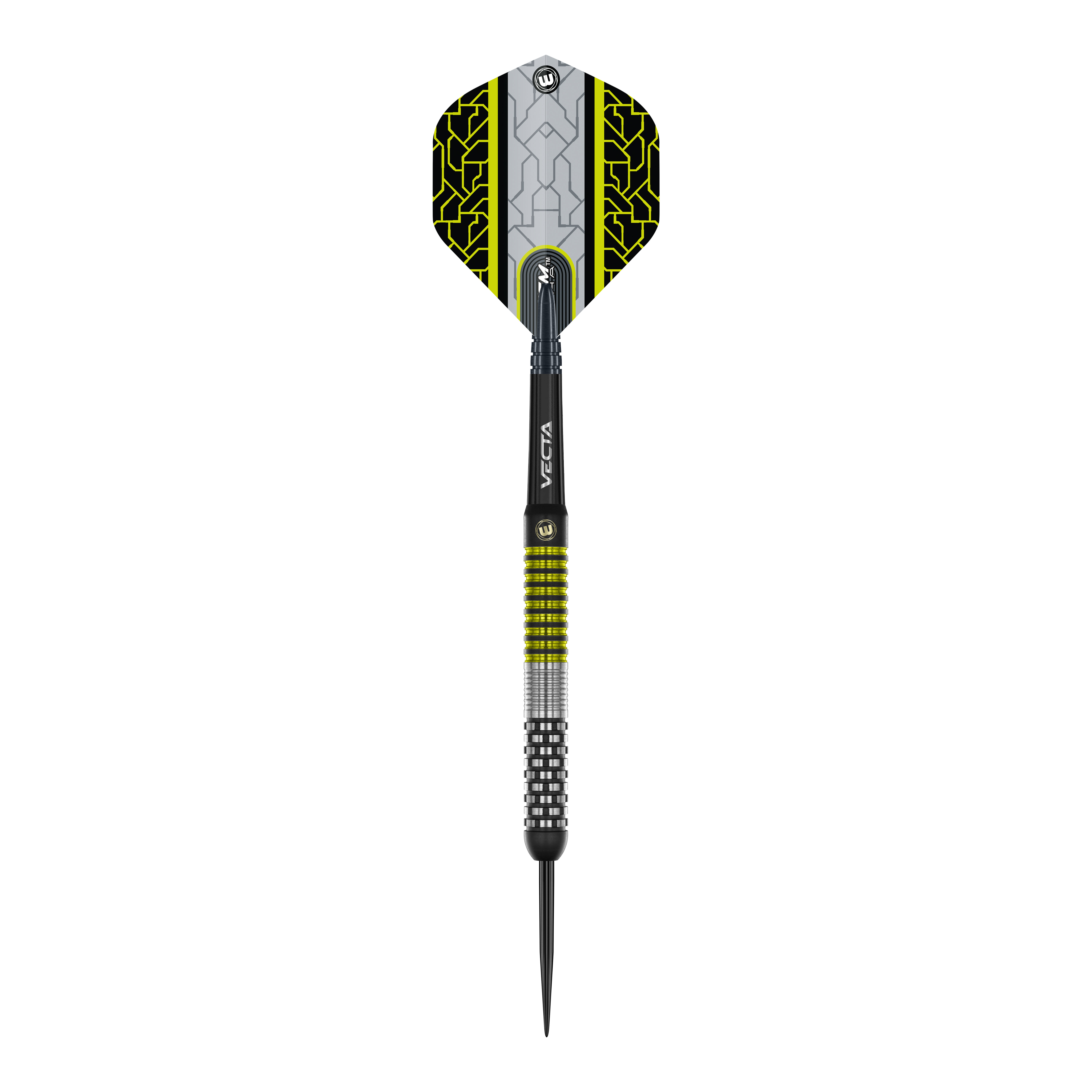 Winmau Team 360 Cori Wiltshire Steel Darts - 24g Das Produkt zeigt die Winmau Team 360 Cori Wiltshire Steeldarts mit 24 Gramm Gewicht. Diese Darts sind robust und für anspruchsvolle Spiele geeignet.