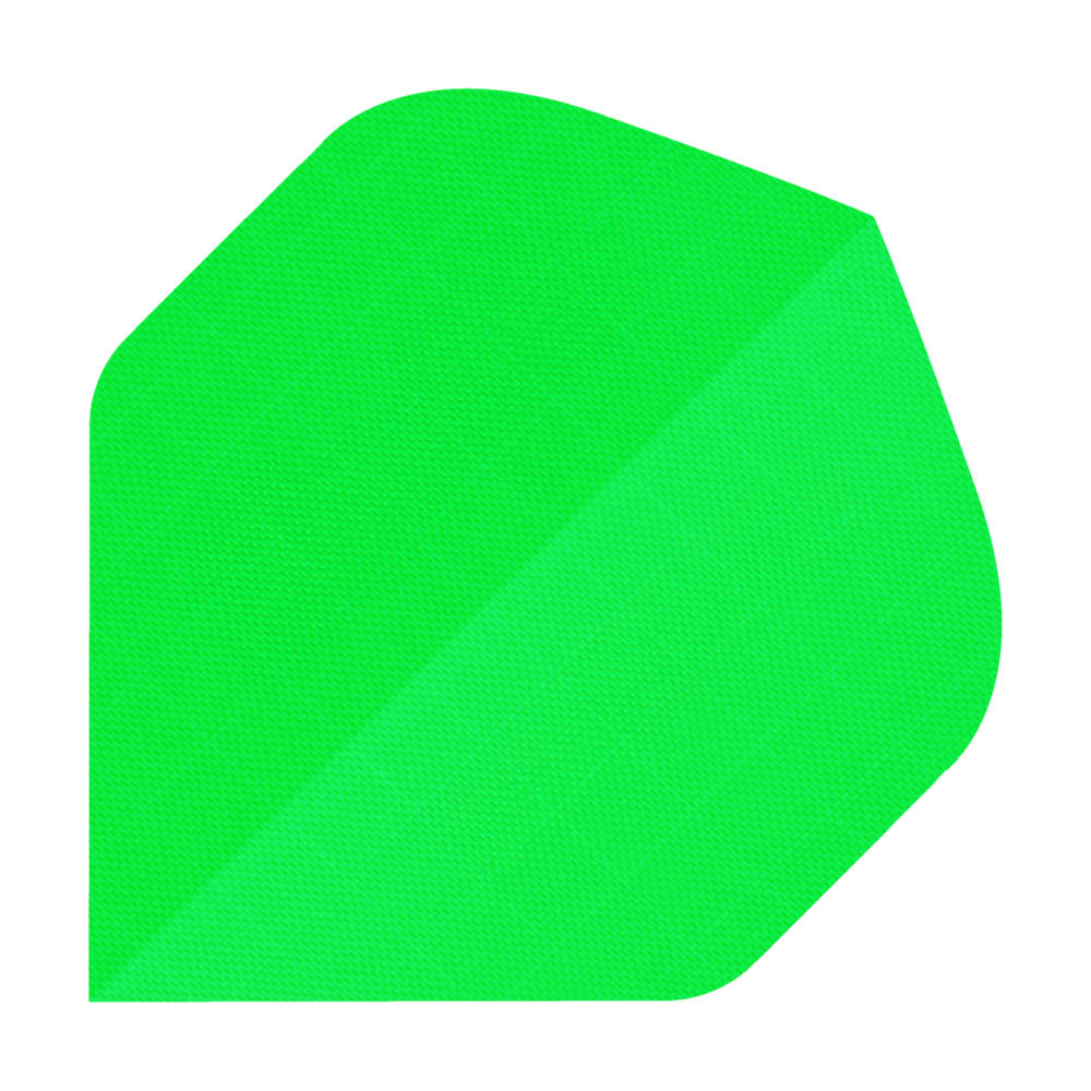 Nylon Fabric Flights N5 - Standard - Neon Green Das Bild zeigt einen Dartflight aus Nylonstoff in der Farbe Neongrün. Die Oberfläche hat eine feine, strukturierte Textur.