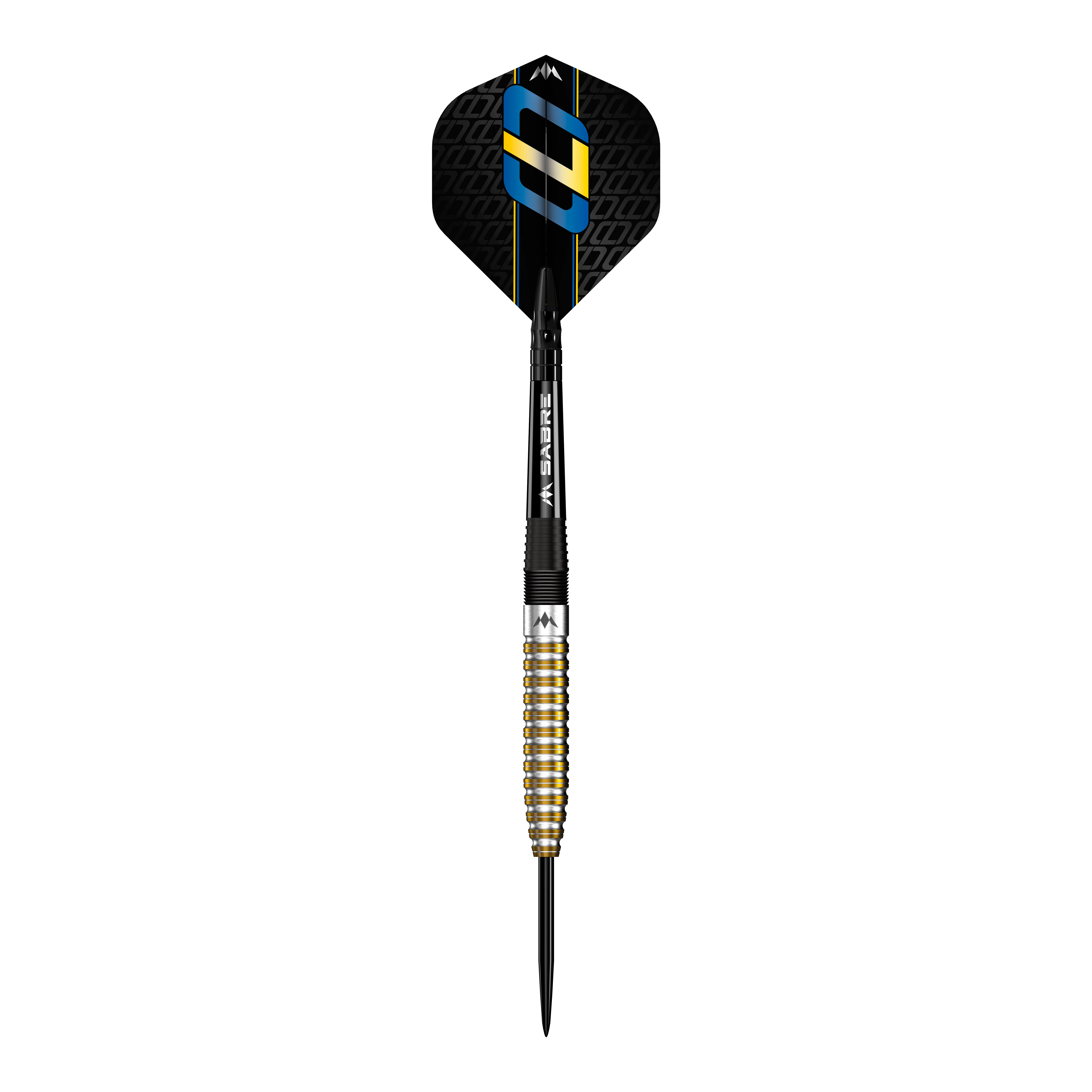 Mission Oskar Lukasiak Black Gold PVD Steeldarts - 22g Dies ist ein Steeldart mit schwarzer und goldener PVD-Beschichtung. Das Design zeigt gezielte Rillen am Barrel und bunte Details auf dem Flight.