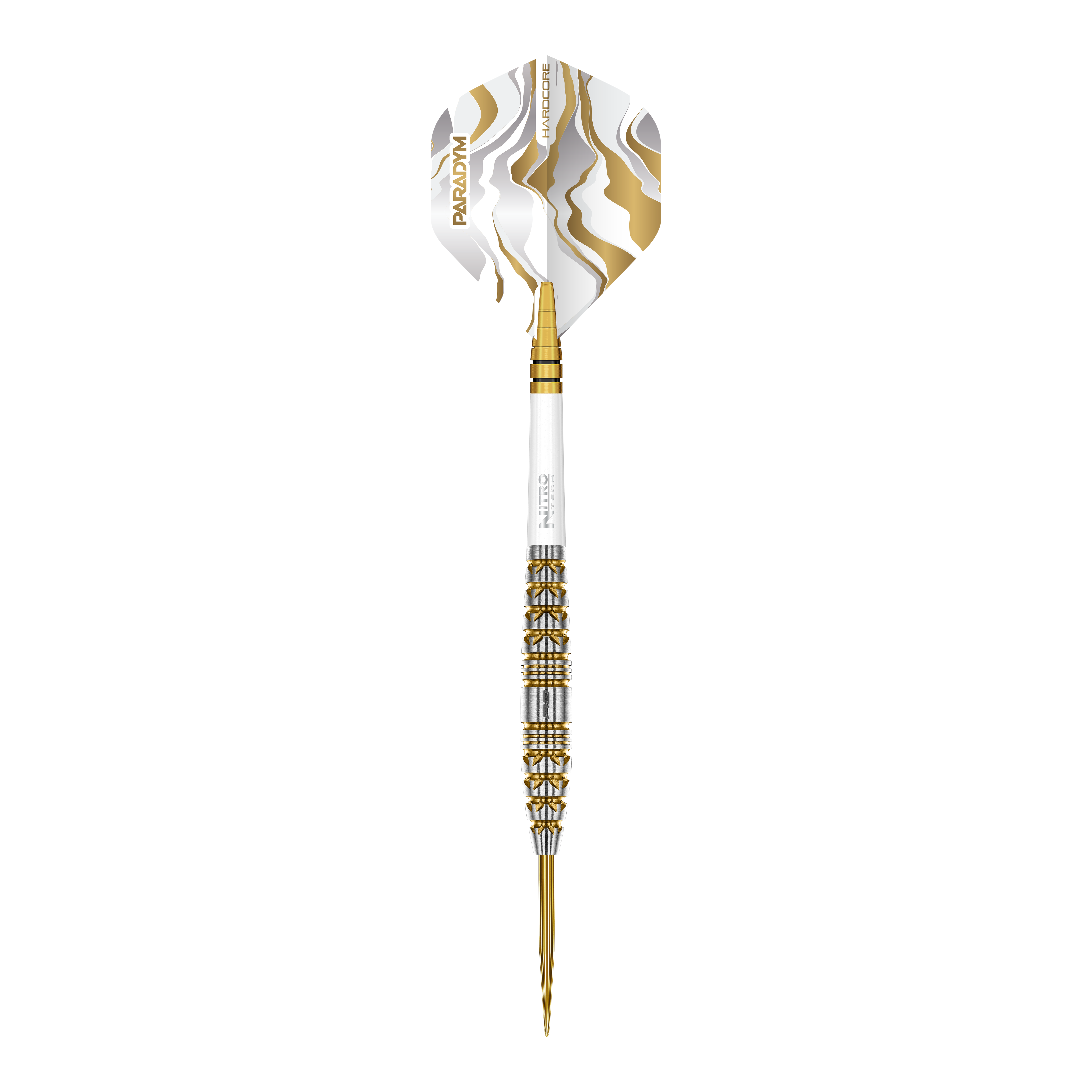 Red Dragon Paradym Gold Torpedo Steel Darts Das Bild zeigt die Red Dragon Paradym Gold Torpedo Steeldarts. Diese Steeldarts haben eine torpedoförmige Spitze und eine goldene Farbe.