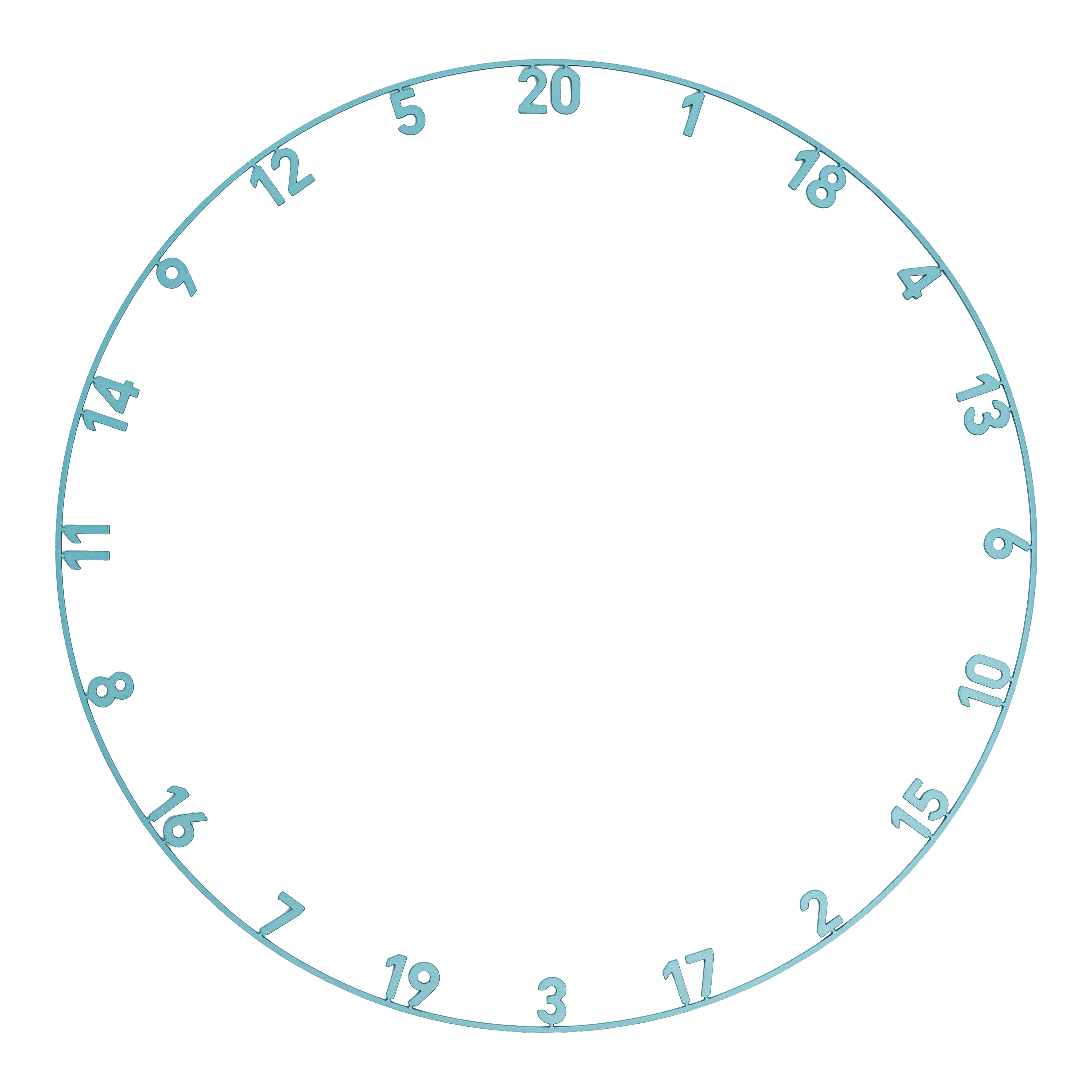 Precise 180 OnePiece Lasercut Number Ring Das Bild zeigt einen Zahlenring in Infinity Blue mit Lasercut-Design. Der Zahlenring ist für Dartscheiben gedacht.