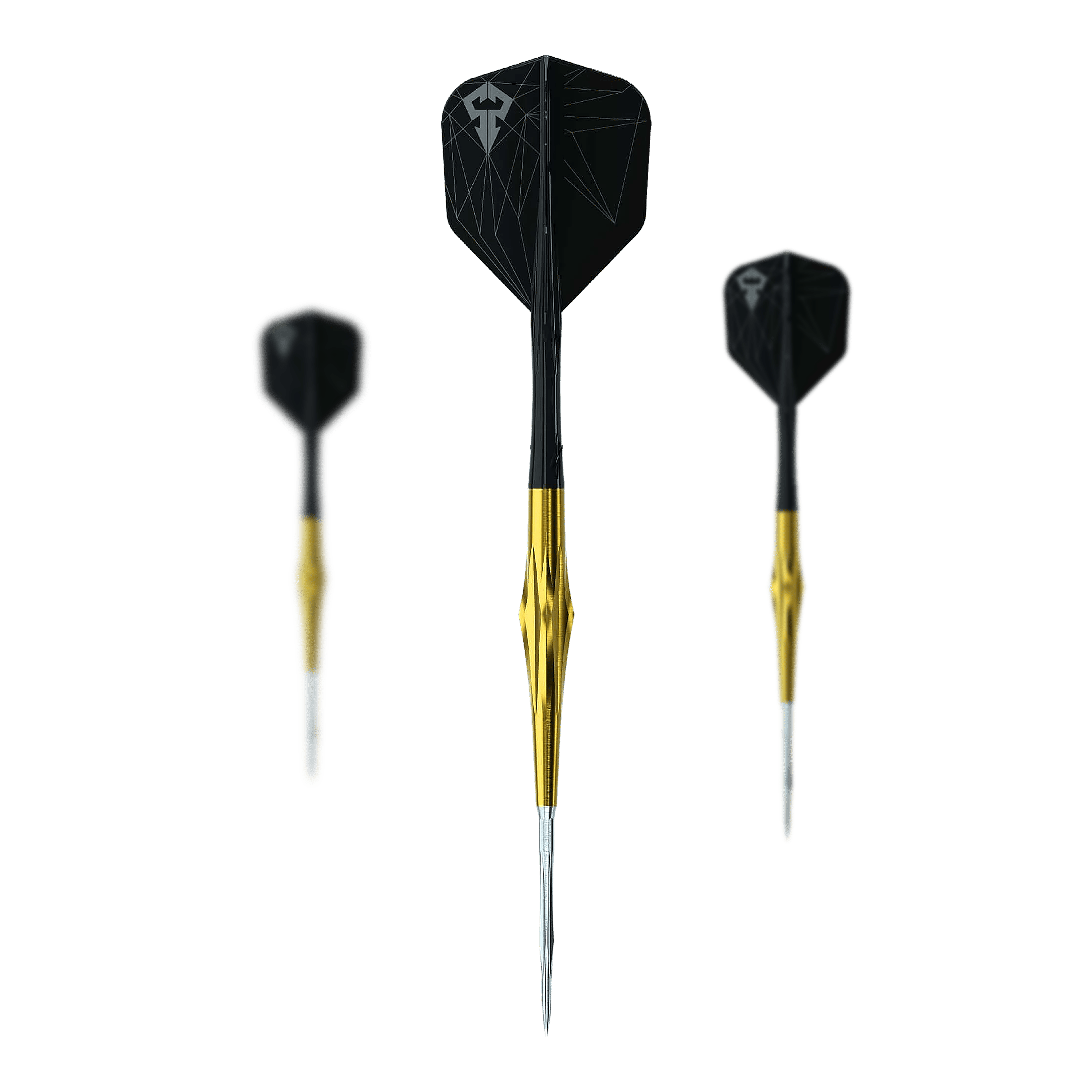 Caliburn Starships Series Sunspear Steel Darts - 19g Das Bild zeigt ein Set der Caliburn Starships Series Sunspear Steeldarts mit 19 Gramm. Das Set richtet sich an Dartspieler aller Erfahrungsstufen.