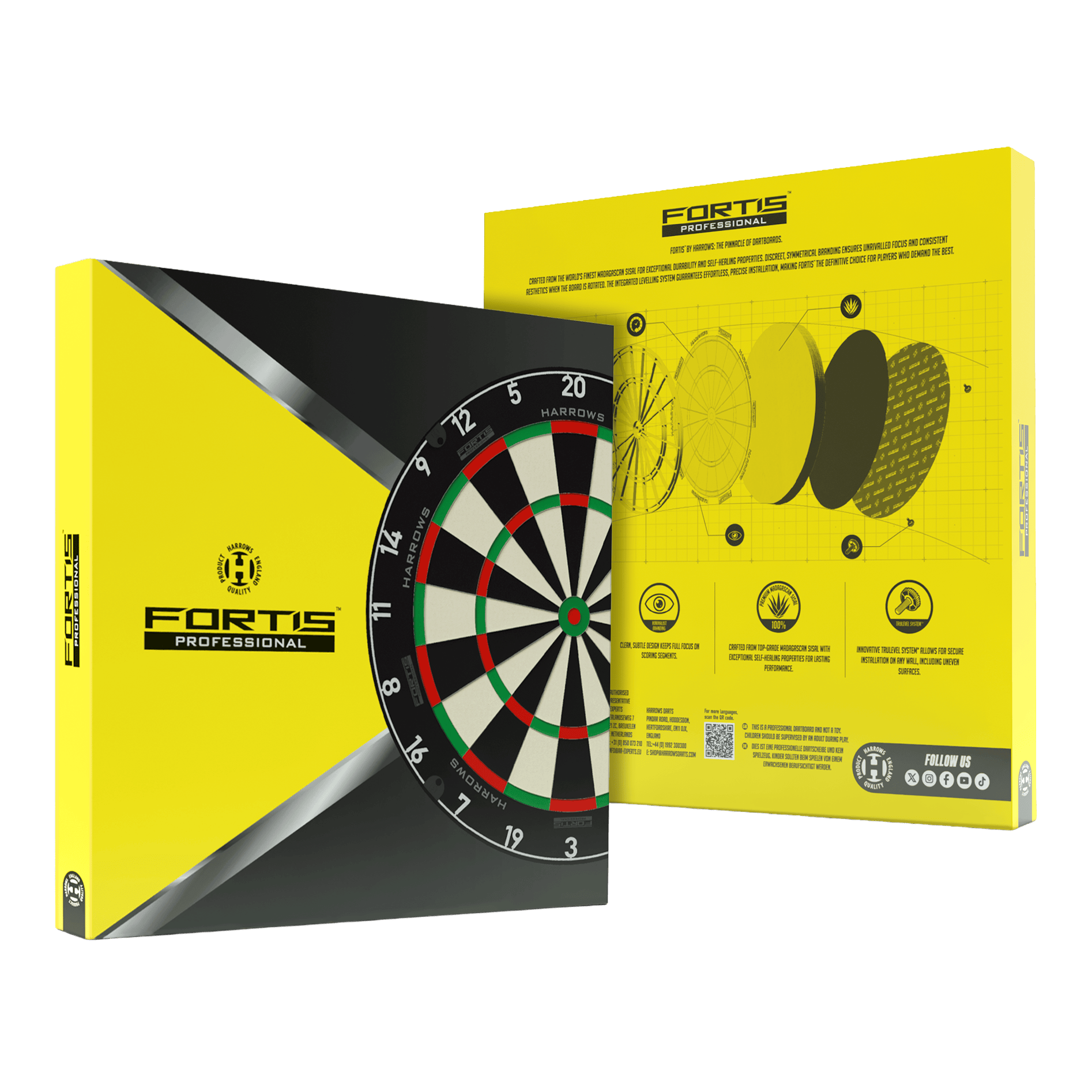 Harrows Fortis steel dartboard Das Bild zeigt das Produkt Harrows Fortis Steeldartboard. Es handelt sich um ein hochwertiges Dartboard für Steeldarts.