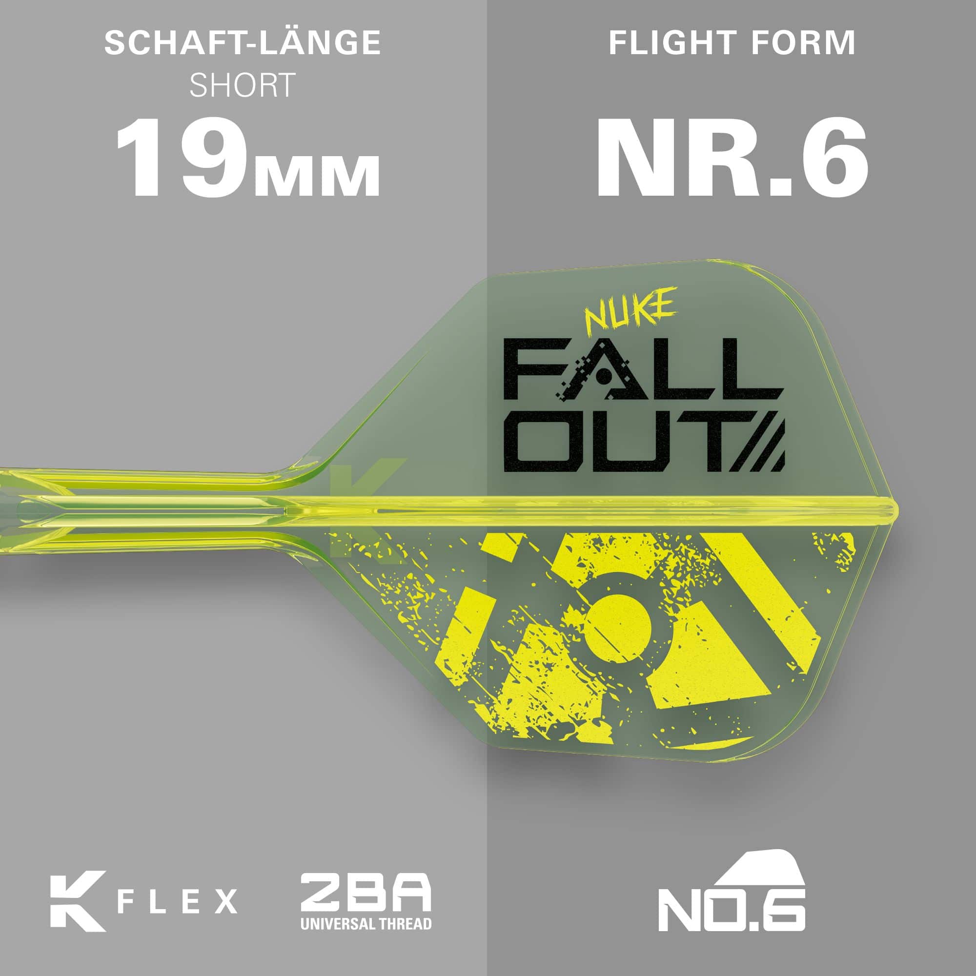 Target Luke Littler Nuke Fallout Soft Darts - 19g Abgebildet ist das Target Luke Littler Nuke Fallout Softdarts - 19g. Dies sind spezielle Softdarts für den Dartsport.