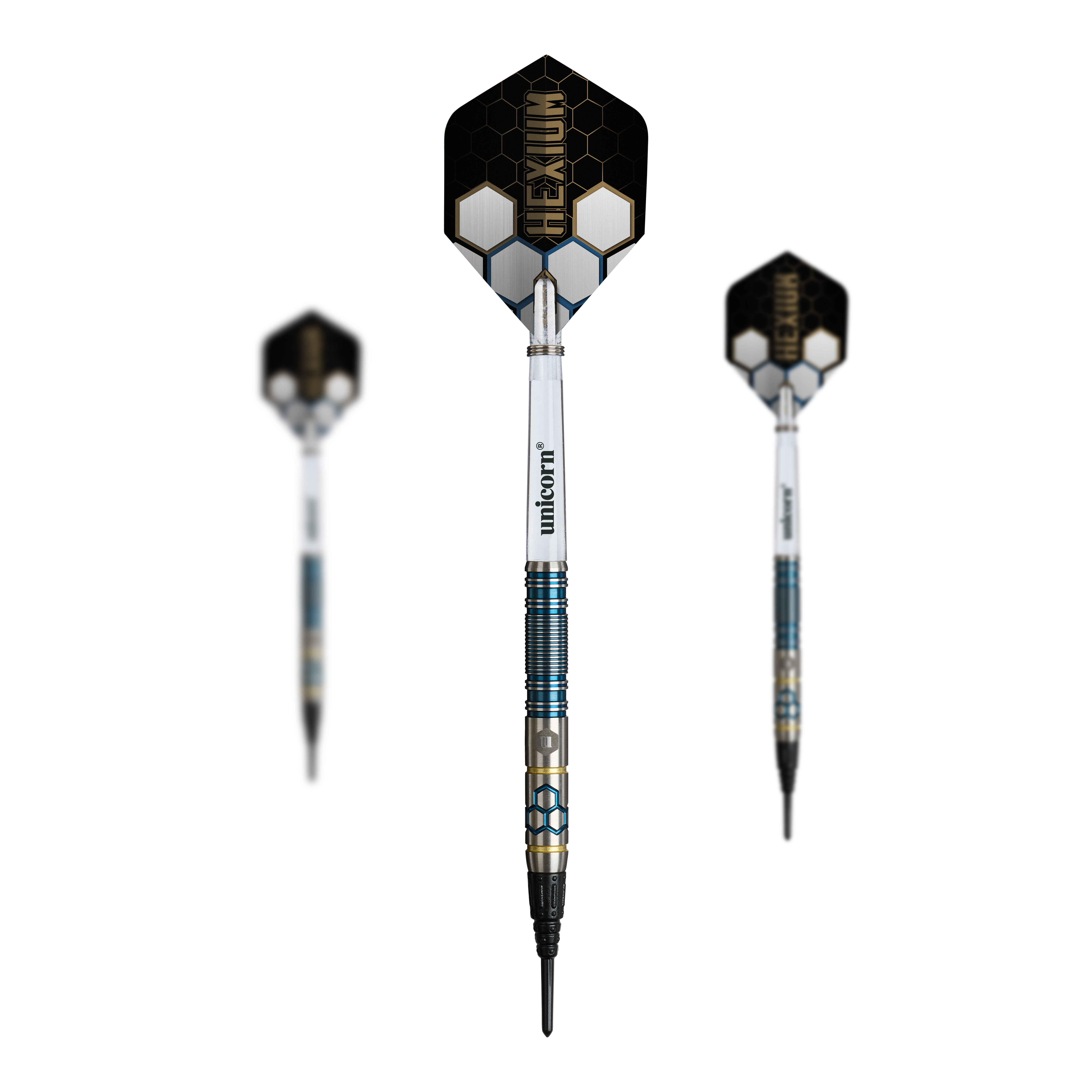 Unicorn Hexium Style 02 Blue & Gold Soft Darts - 21g
