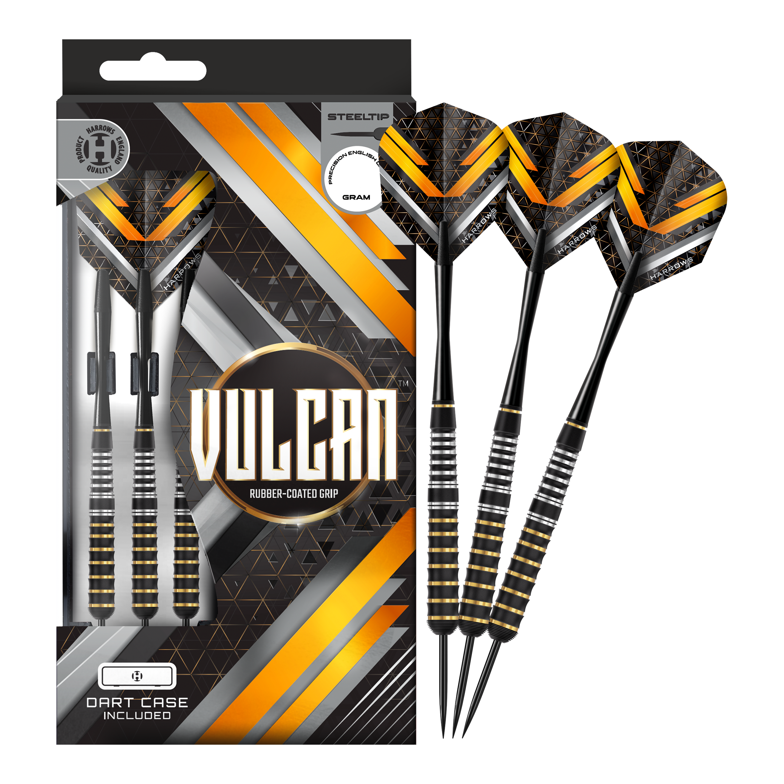 Harrows Vulcan steel darts Zu sehen sind hier Harrows Vulcan Steeldarts. Die Darts werden komplett dargestellt.
