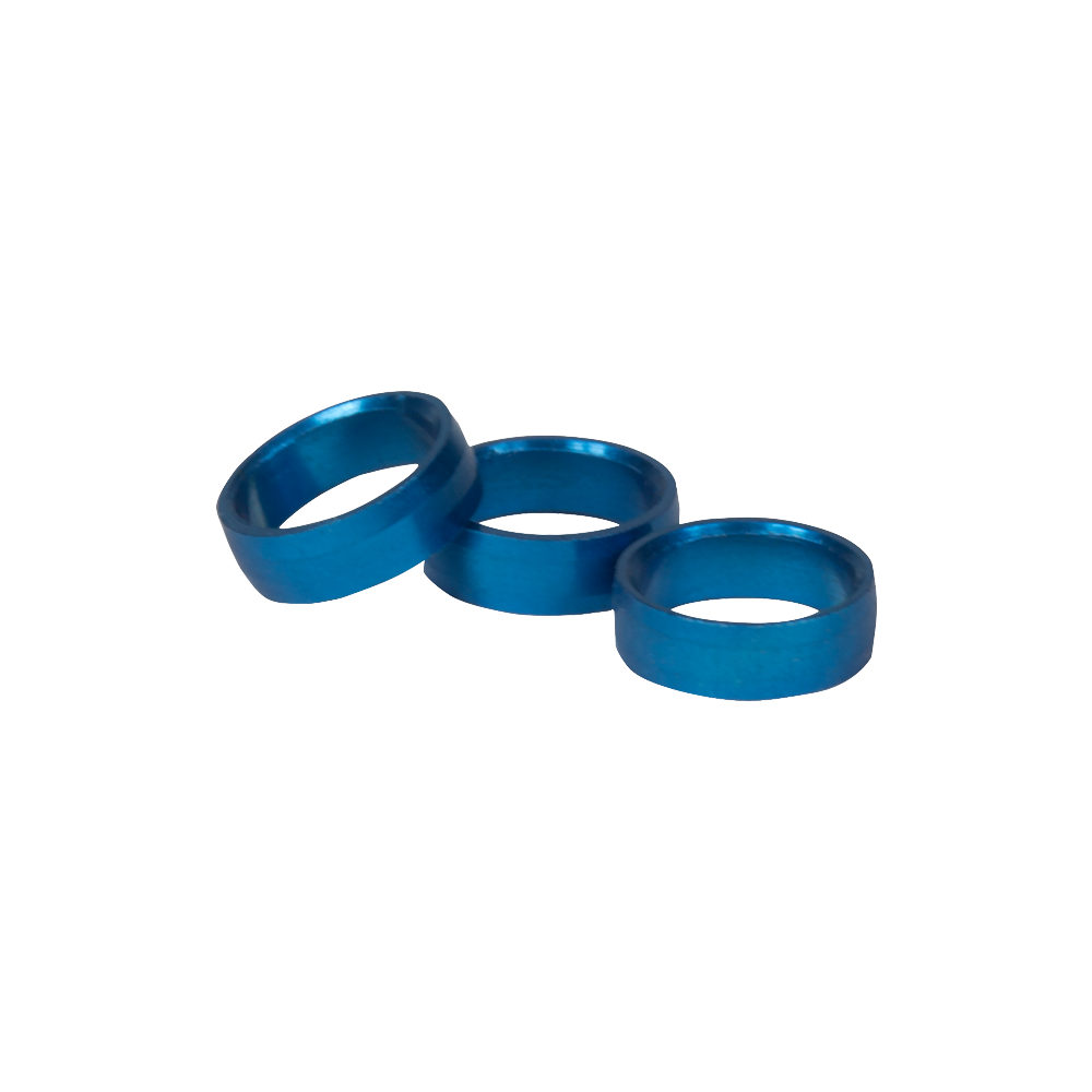 11-646-Target-Slot-Lock-Ringe-BlauAozFMUa3B36jd Das Bild zeigt drei blaue Ringe aus Metall. Diese Produkte heißen "Target Slot Lock Ringe".