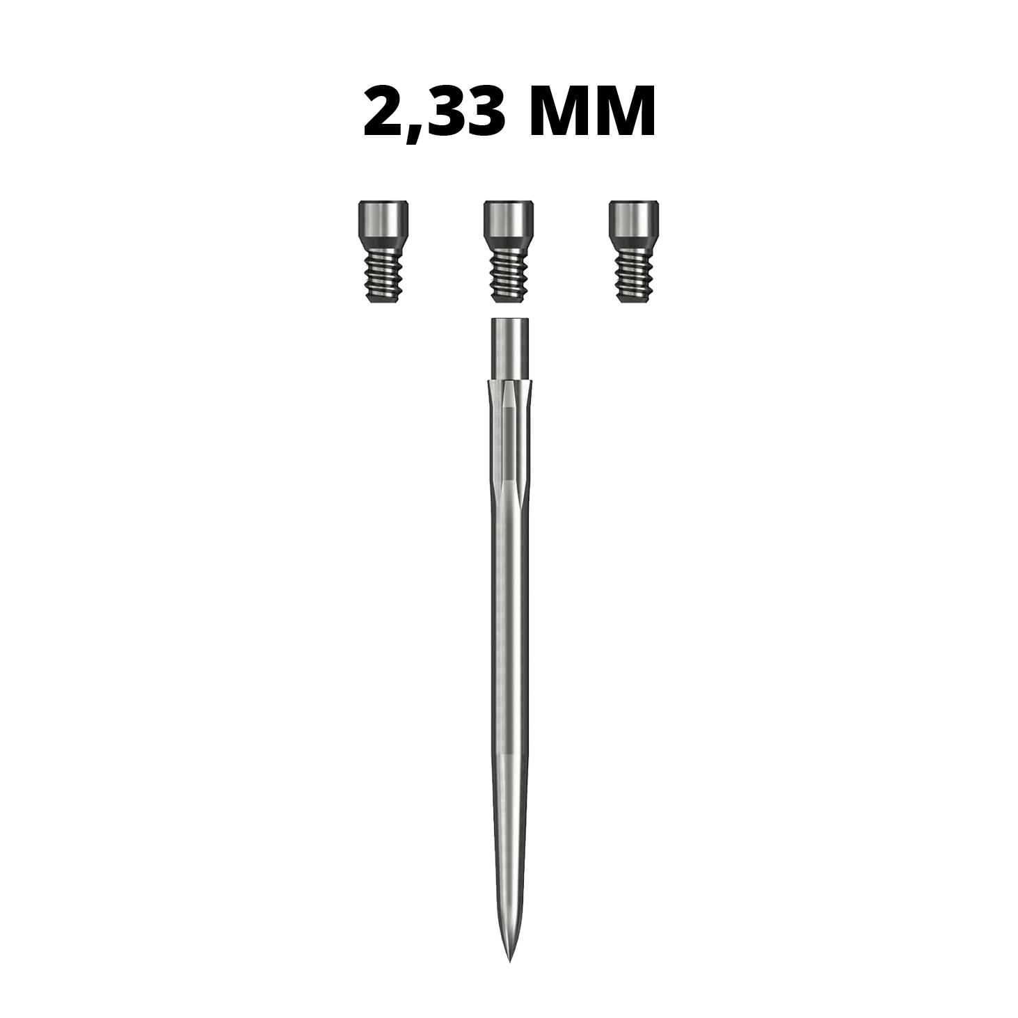 Caliburn System Spigots Abgebildet sind Caliburn Evo System Steeldartspitzen vom Typ Spigot, 23,3mm. Diese Spitzen sind speziell für Steeldarts entwickelt.