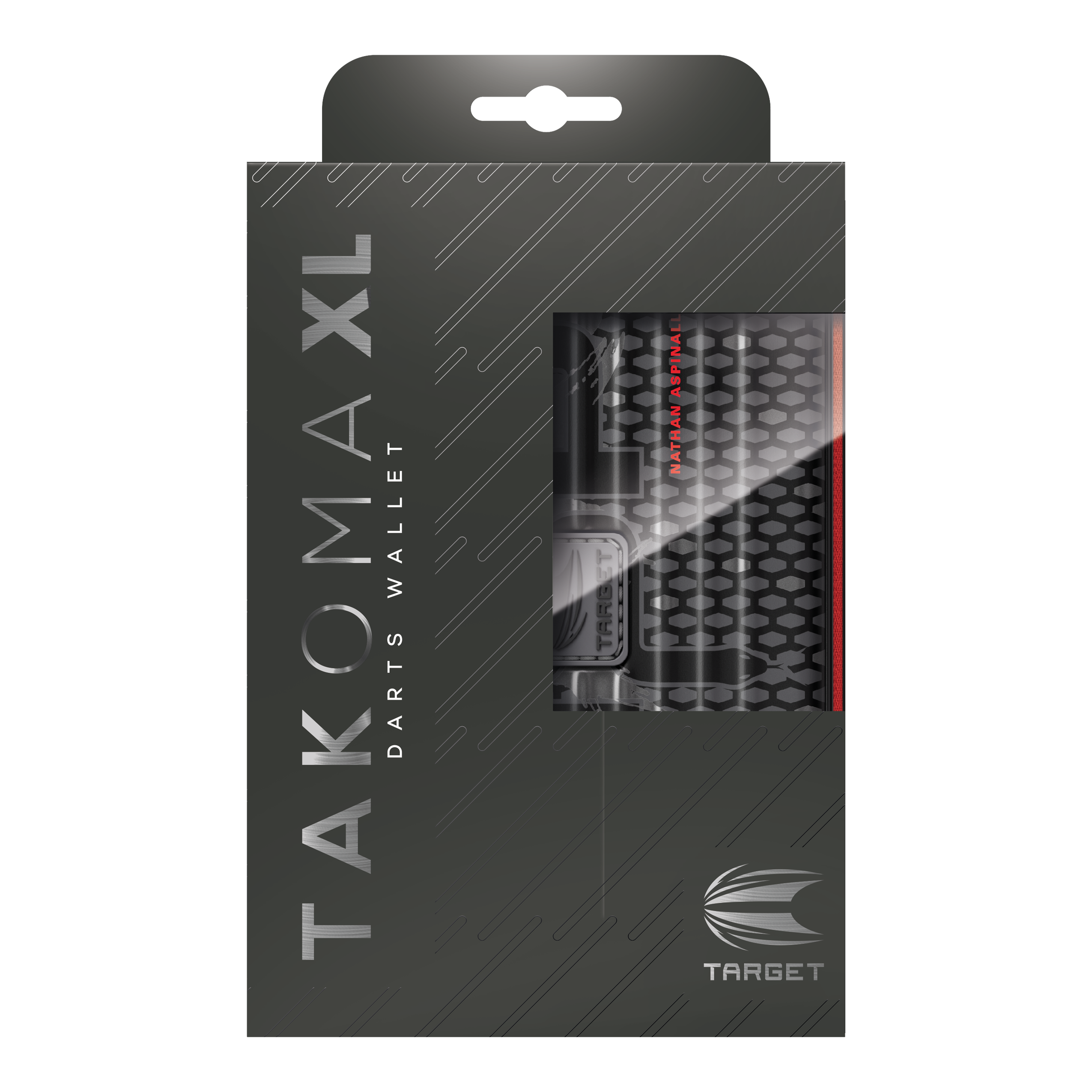 Takoma XL Ghost Series Nathan Aspinall dart case Das Takoma XL Ghost Series Nathan Aspinall Dartcase ist auf diesem Bild zu sehen. Diese Darttasche schützt Dartpfeile und Zubehör während des Transports.