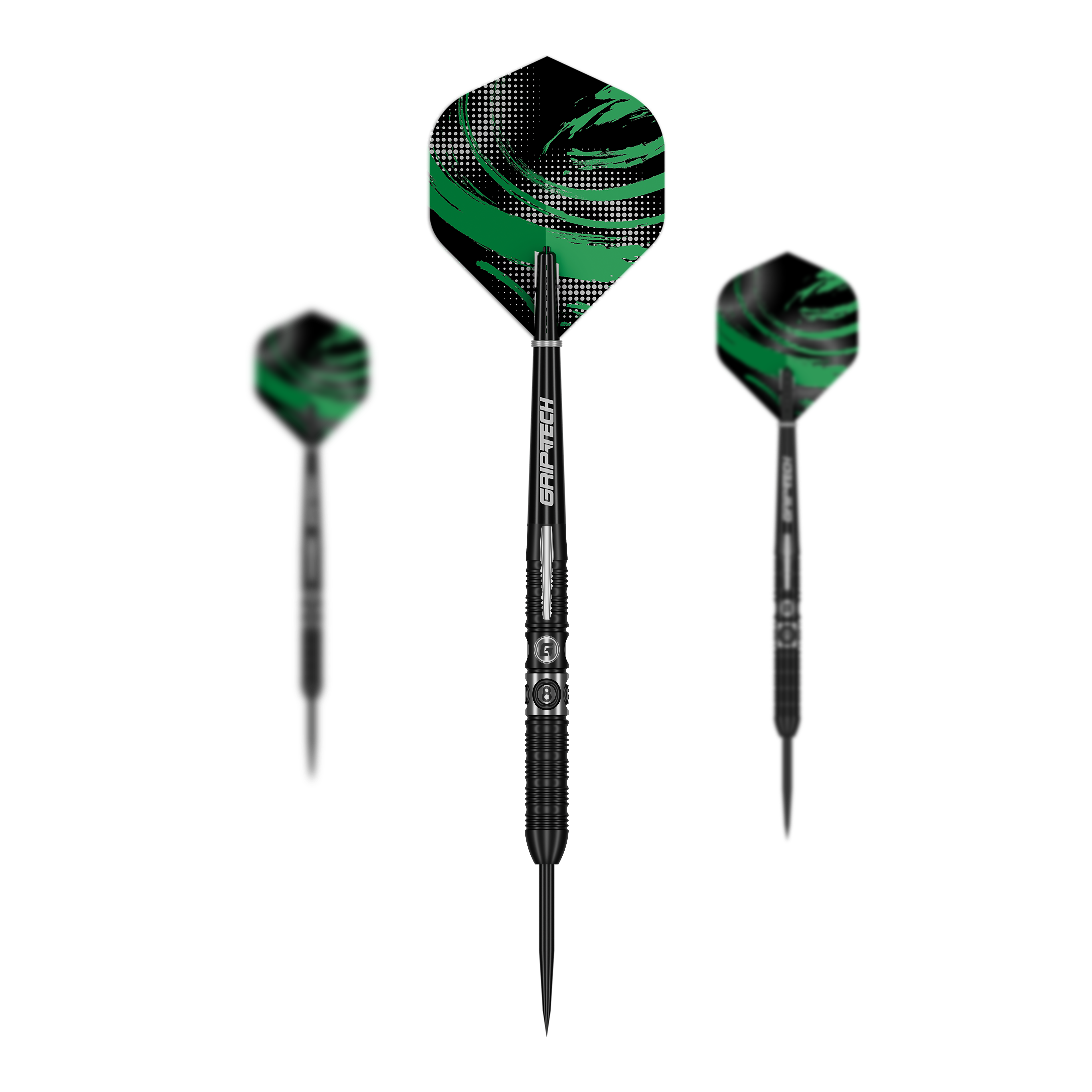 GOAT 8-Ball Steel Darts Dieses Foto zeigt ein Set der GOAT 8Ball Steeldarts. Es sind mehrere Dartpfeile als Set abgebildet.