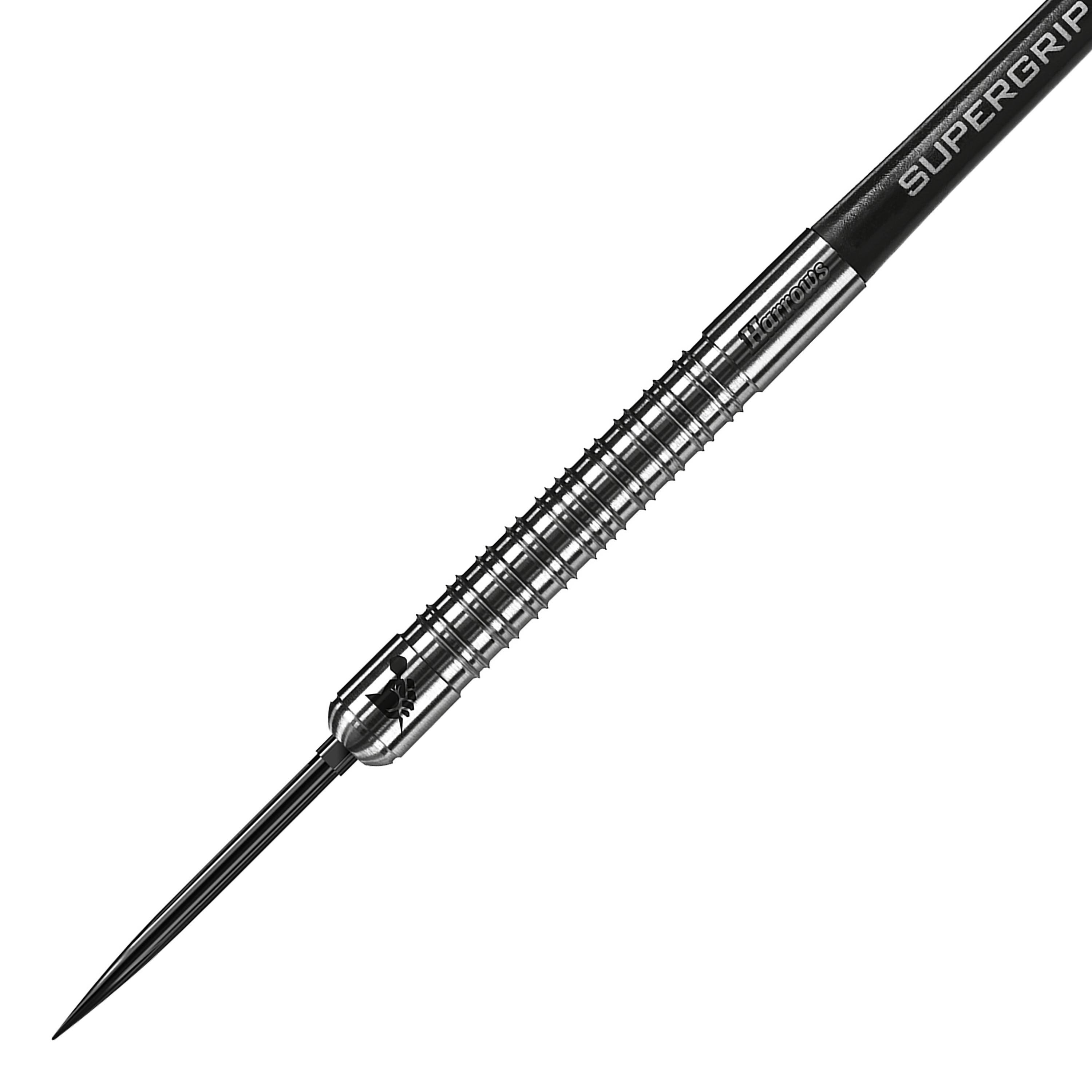 Harrows Supergrip 90 Quick Point Steel Darts Das Bild zeigt die Harrows Supergrip 90 Quick Point Steeldarts. Der Dart ist auf weißem Hintergrund abgebildet.