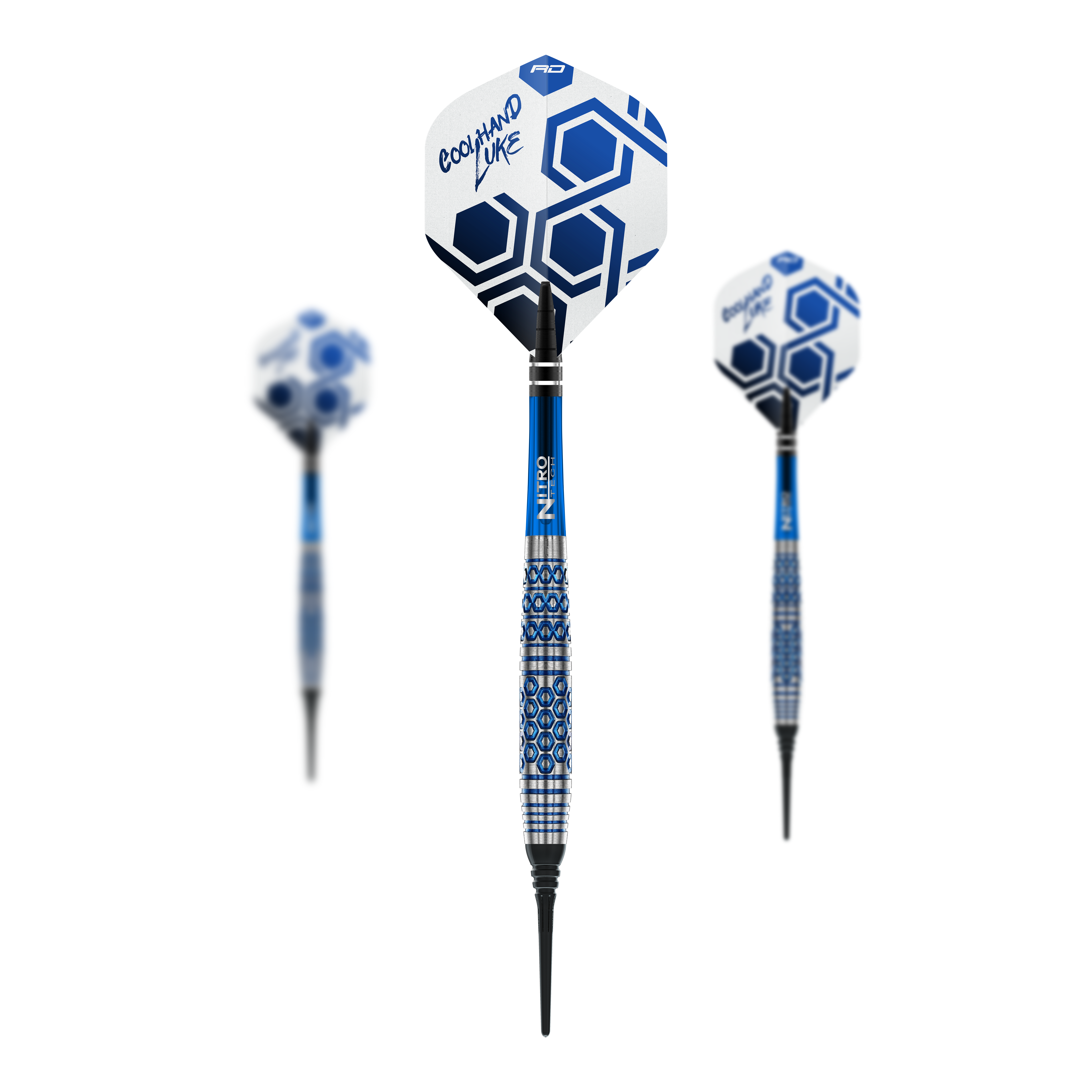 Red Dragon Luke Humphries TX5 Softdarts - 20g, abgebildet als Set. Die Darts sind ideal für Softdart-Spieler.