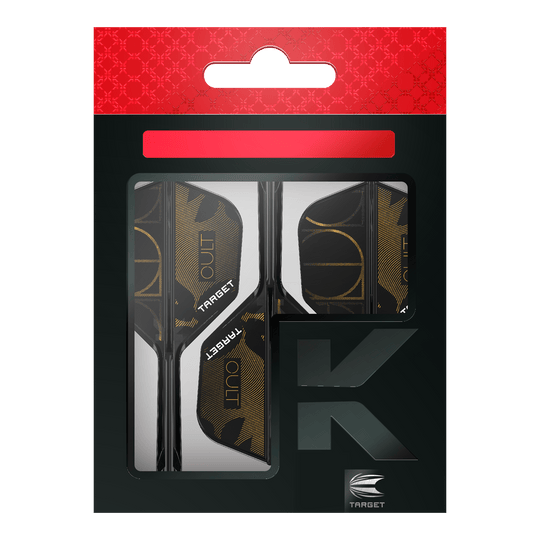 Auf dem Bild befindet sich das Target K-Flex Cult No6 Flight-Shaft-System. Das System kombiniert Flight und Schaft für Darts.