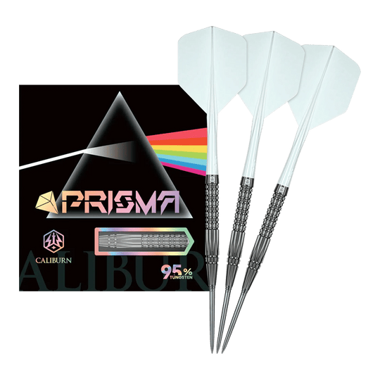 Caliburn Prisma P2 steel darts - 20.5g Auf dem Bild sieht man die Caliburn Prisma P2 Steeldarts, 20,5g. Diese Steeldarts bieten ein modernes Design für Turnierspieler.