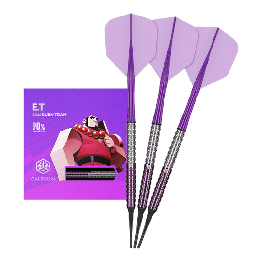 Caliburn Awakening ET soft darts - 20.5g Zu sehen ist ein Produkt mit dem Dateinamen CB1896_Caliburn_Awakening_ET_Softdarts_Full. Wahrscheinlich handelt es sich um einen vollständigen Softdart.