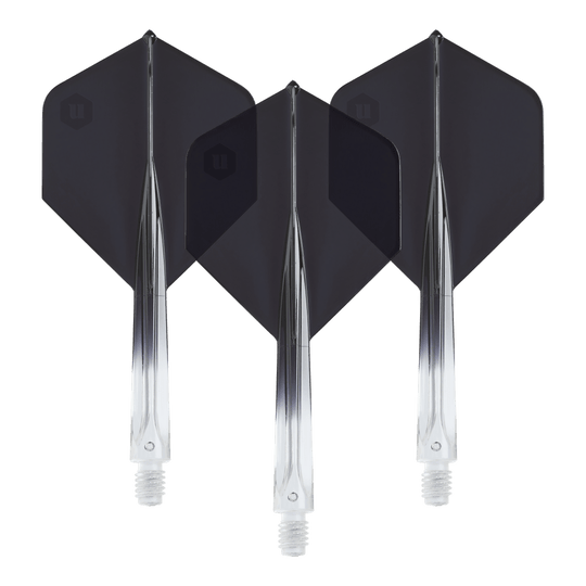 Unicorn Forge Two Tone No2 Standard Flights - Clear Black Unicorn Forge Two Tone No2 Standard Flights - Clear Black