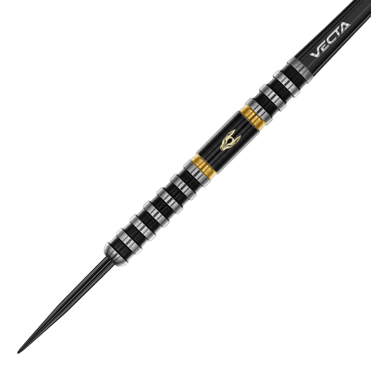 Winmau Alex Spellman Steeldarts sind hochwertige Steeldarts für Dartspieler. Das Bild zeigt das Design und die Details der Darts.