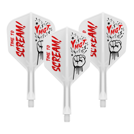 Target Japan K-Flex Scream No6 Flight Shaft System Zu sehen ist das Produkt 410242_Target_Japan_K-Flex_Scream_No6_Flight-Shafts-System_19mm_1Set. Es dürfte sich um einen Dartflight mit Schaftsystem handeln.
