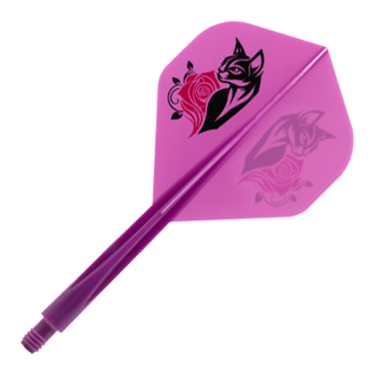 Condor AX Black Cat Purple Standard Flight Shaft System Hier sieht man das Condor AXE Black Cat Purple Standard Flight-Shaft-System. Das Produkt kombiniert Flight und Shaft in einer robusten Einheit.