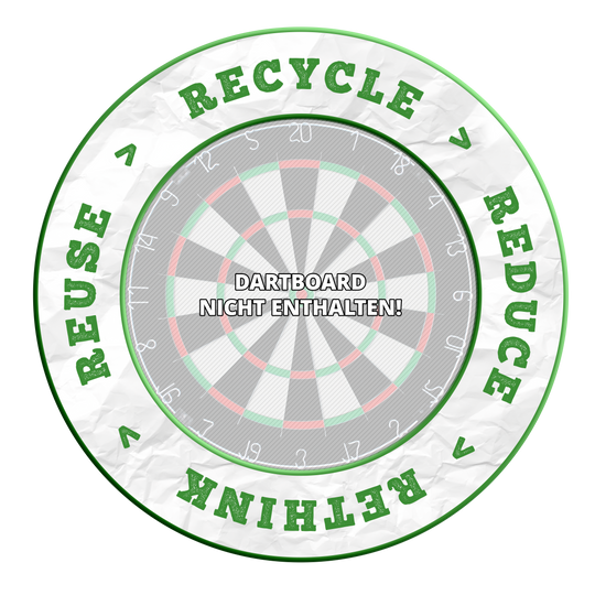 McDart Recycle Reduce Rethink Reuse Dartboard Surround Zu sehen ist ein Produkt mit dem Dateinamen DBS-RRRR4_Surround_Recyle_Reuse_Reduce_Rethink_Grn_1. Es liegen keine zusätzlichen Informationen dazu vor.