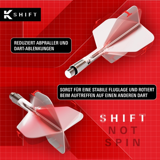 Target K-Shift No2 Standard Flights - White Abgebildet ist das Produkt Target K-Shift No2 Standard Flights in Weiß. Die Abbildung betont das Aussehen und die Details dieser Dart Flights.