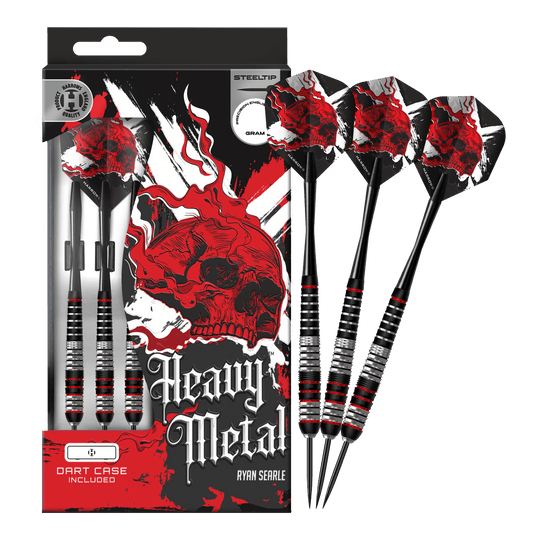 Harrows Heavy Metal Ryan Searle Brass Steel Darts Das Bild stellt die Harrows Heavy Metal Ryan Searle Brass Steeldarts dar. Das Produkt überzeugt durch hochwertiges Messing und robustes Design.