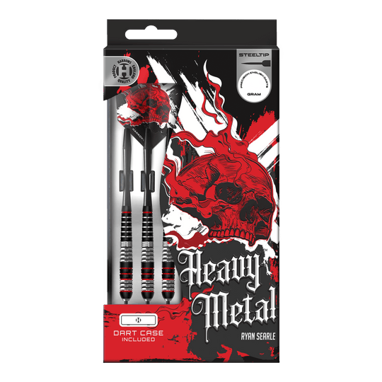 Harrows Heavy Metal Ryan Searle Brass Steel Darts Gezeigt werden die Harrows Heavy Metal Ryan Searle Brass Steeldarts. Dieses Set ist ideal für ambitionierte Dartspieler.