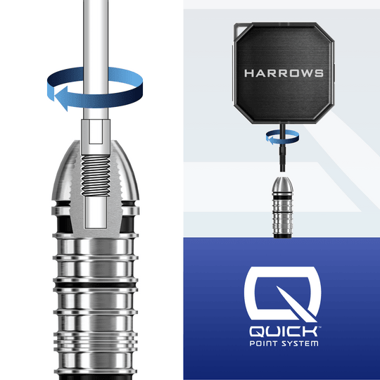 Hier wird das Harrows Premium Quick Point Tool Case präsentiert. Die Tasche eignet sich bestens zum Verstauen von Dartwerkzeug.