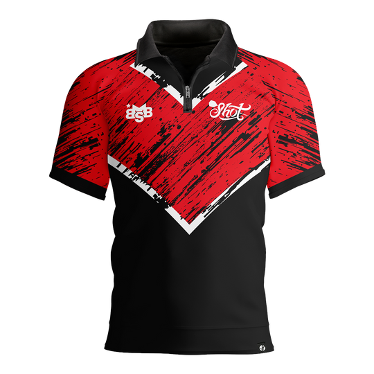Shot Michael Smith Red Stripe Polo Dart Shirt Shot Michael Smith Red Stripe Polo Dart Shirt