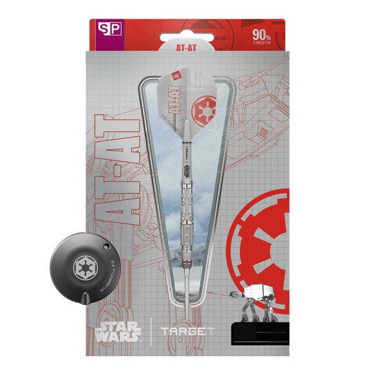 Target Star Wars AT-AT Swiss Point steel darts Dieses Bild zeigt die Target Star Wars AT-AT Swiss Point Steeldarts. Die Abbildung präsentiert die besonderen Merkmale der Pfeile.