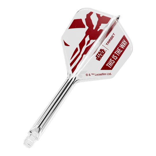 Zu sehen ist '410625_Target_StarWars_K-Flex_ThisIsTheWay_No6_Flights_33mm_1b'. Es handelt sich wohl um Dart-Flights mit dem Schriftzug 'This Is The Way'.