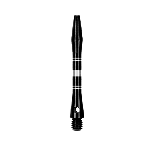 Ringed Aluminum Shafts - Black Silver Das Bild zeigt Aluminium Shafts in Schwarz und Silber. Das Produkt ist in Nahaufnahme abgebildet.