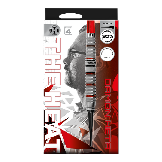 Harrow's Damon Heta Series 4 soft darts Das Bild zeigt die Harrows Damon Heta Series 4 Softdarts. Die Softdarts sind speziell für den Dartsport entwickelt.