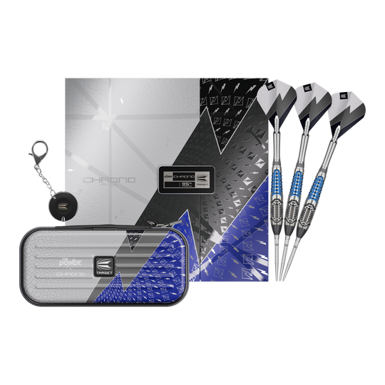 Target Phil Taylor Power X Chrono Swiss Points steel darts Dieses Bild stellt die Target Phil Taylor Power X Chrono Swiss Points Steeldarts dar. Die Darts sind für professionelle Spieler konzipiert.